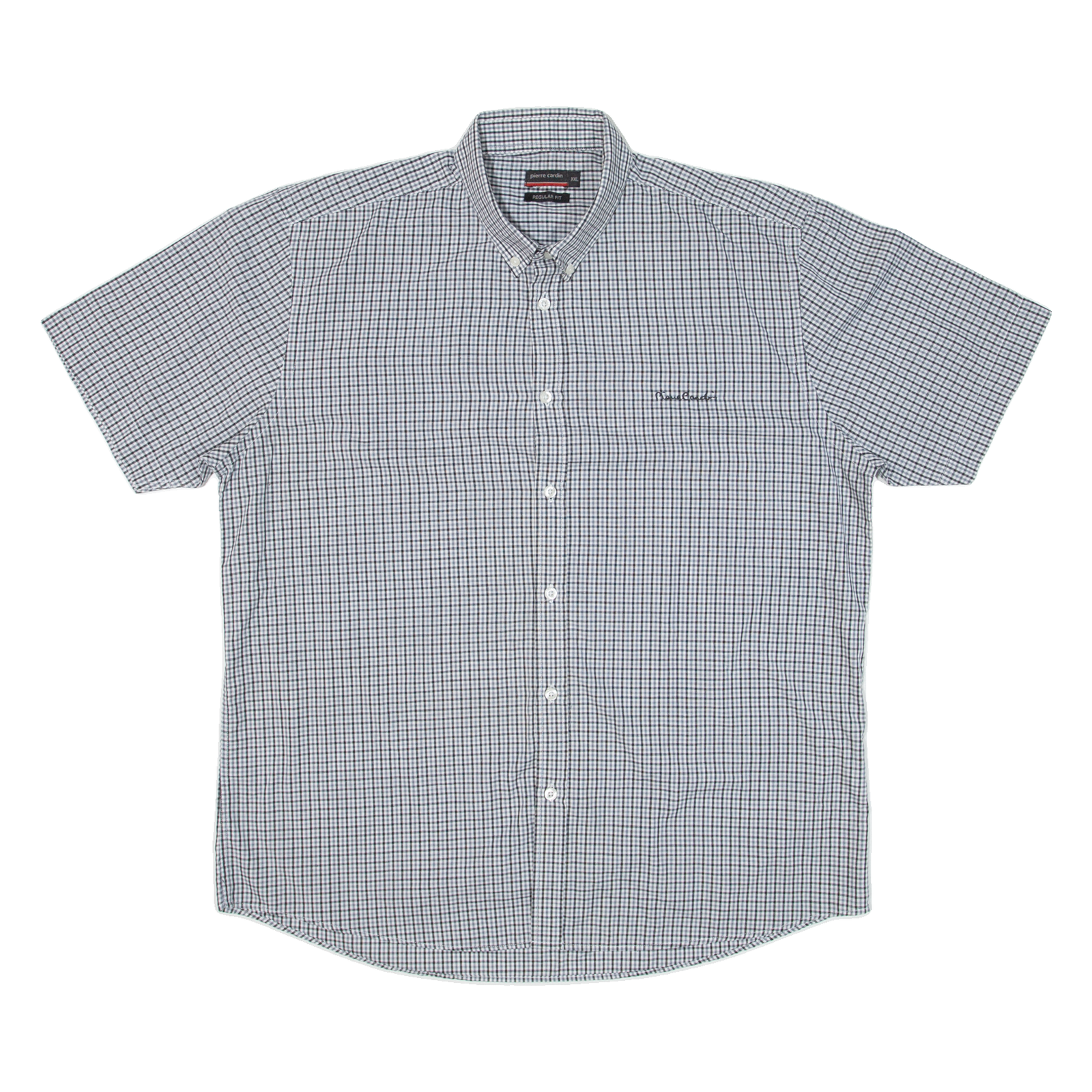 PIERRE CARDIN Mens Shirt Blue Check 2XL Refurbished - N/A refurbished available on Cerqular