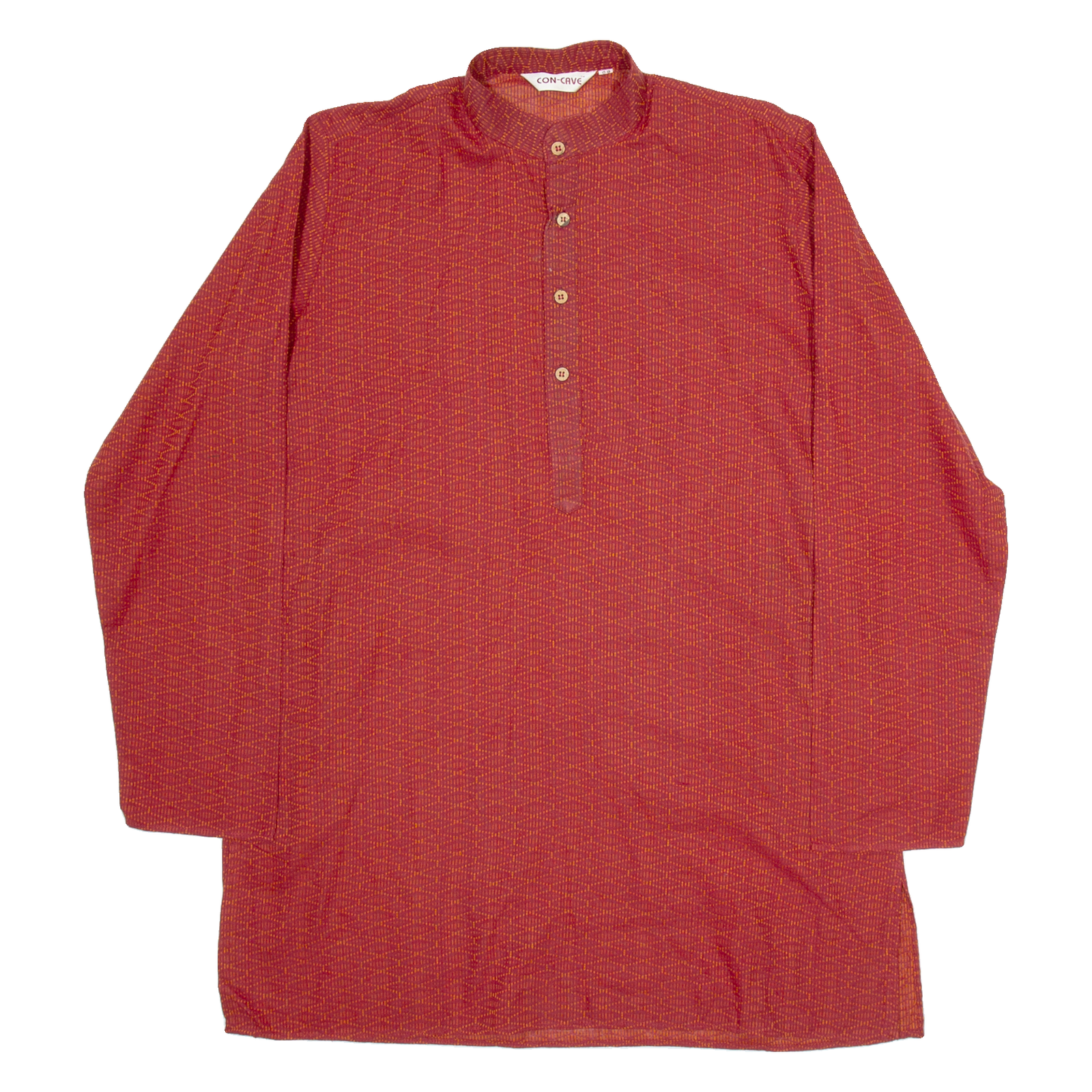 CONCAVE Mens Shirt Red Geometric Long Sleeve L Refurbished - N/A refurbished available on Cerqular