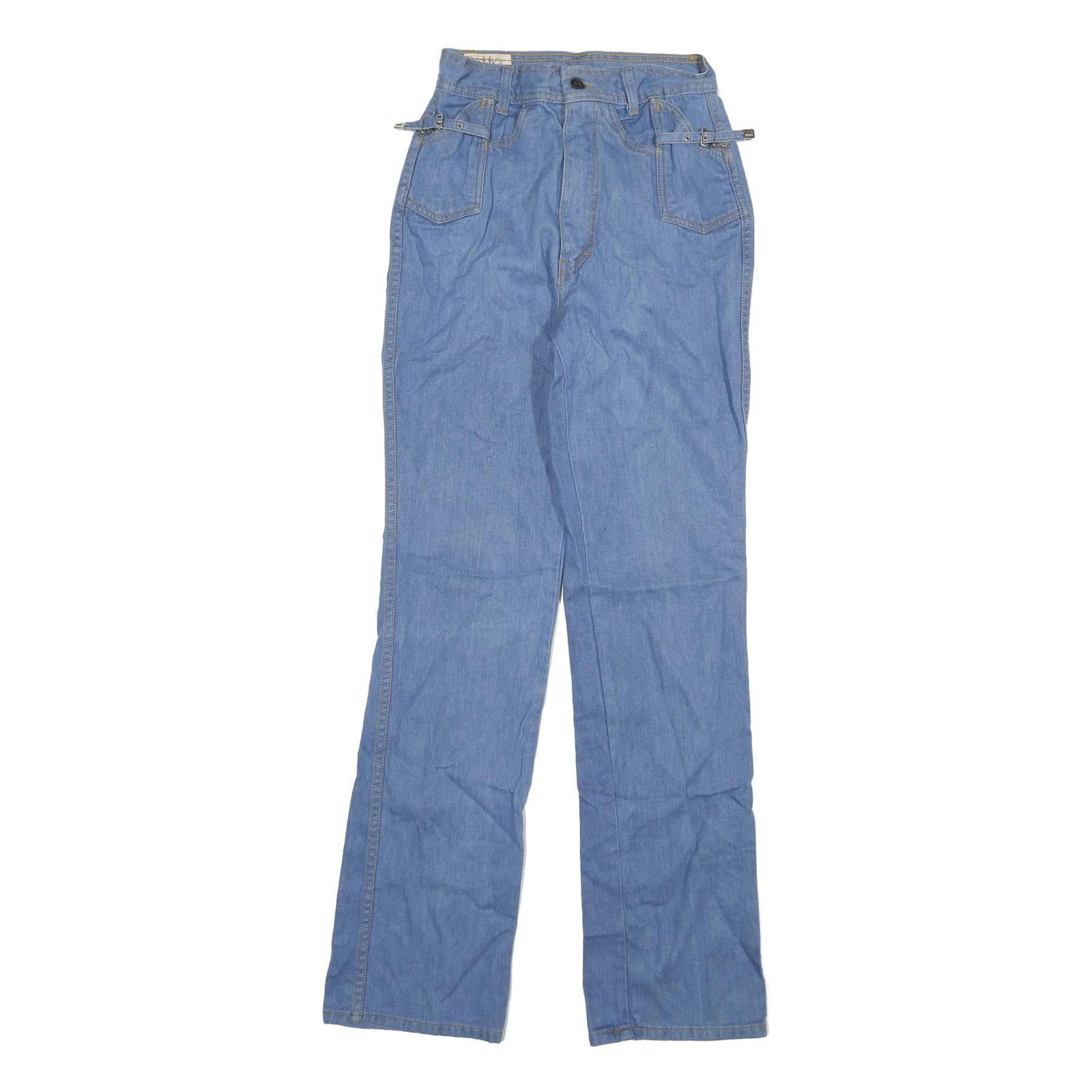DADDYS MONEY Womens Jeans Blue Regular Straight Denim W24 L31 Buckled Pockets Refurbished - N/A refurbished available on Cerqular