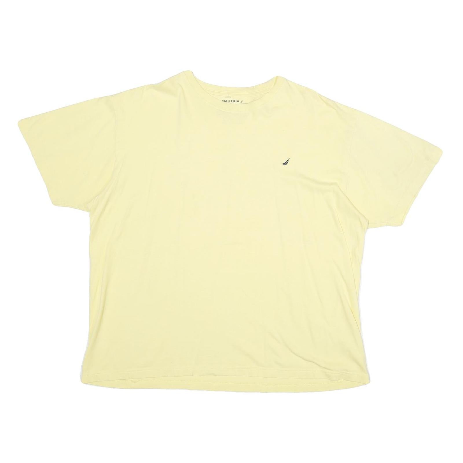 NAUTICA Mens Yellow Cotton T-Shirt XL Short Sleeve Crew Neck Classic Fit Casual Refurbished - N/A refurbished available on Cerqular
