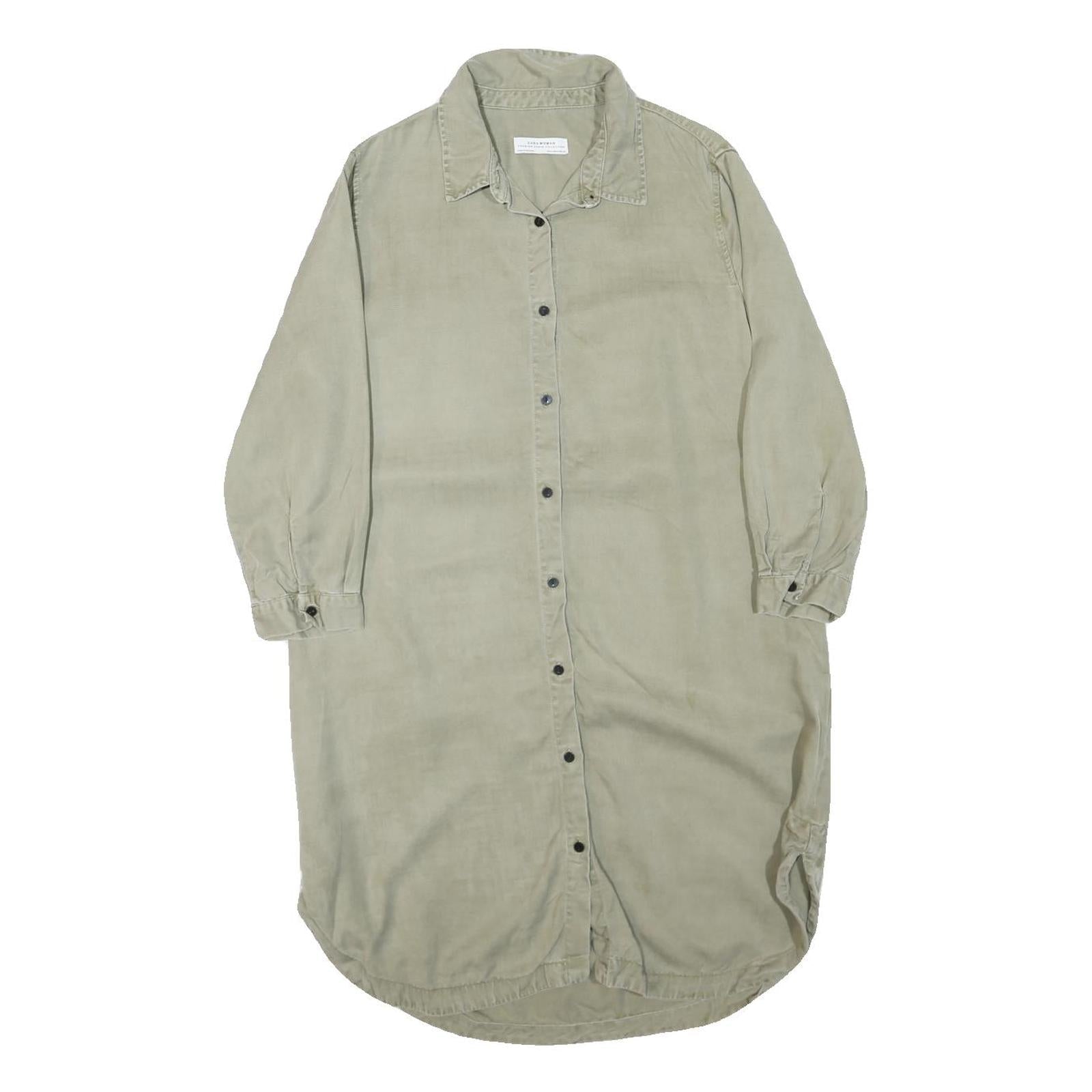 Buy ZARA Womens Beige Shirt Dress Cotton Blend Button Long Sleeve M Casual Refurbished - $27.29 ZARA Womens Beige Shirt Dress Cotton Blend Button Long Sleeve M Casual Refurbished - N/A refurbished available on Cerqular