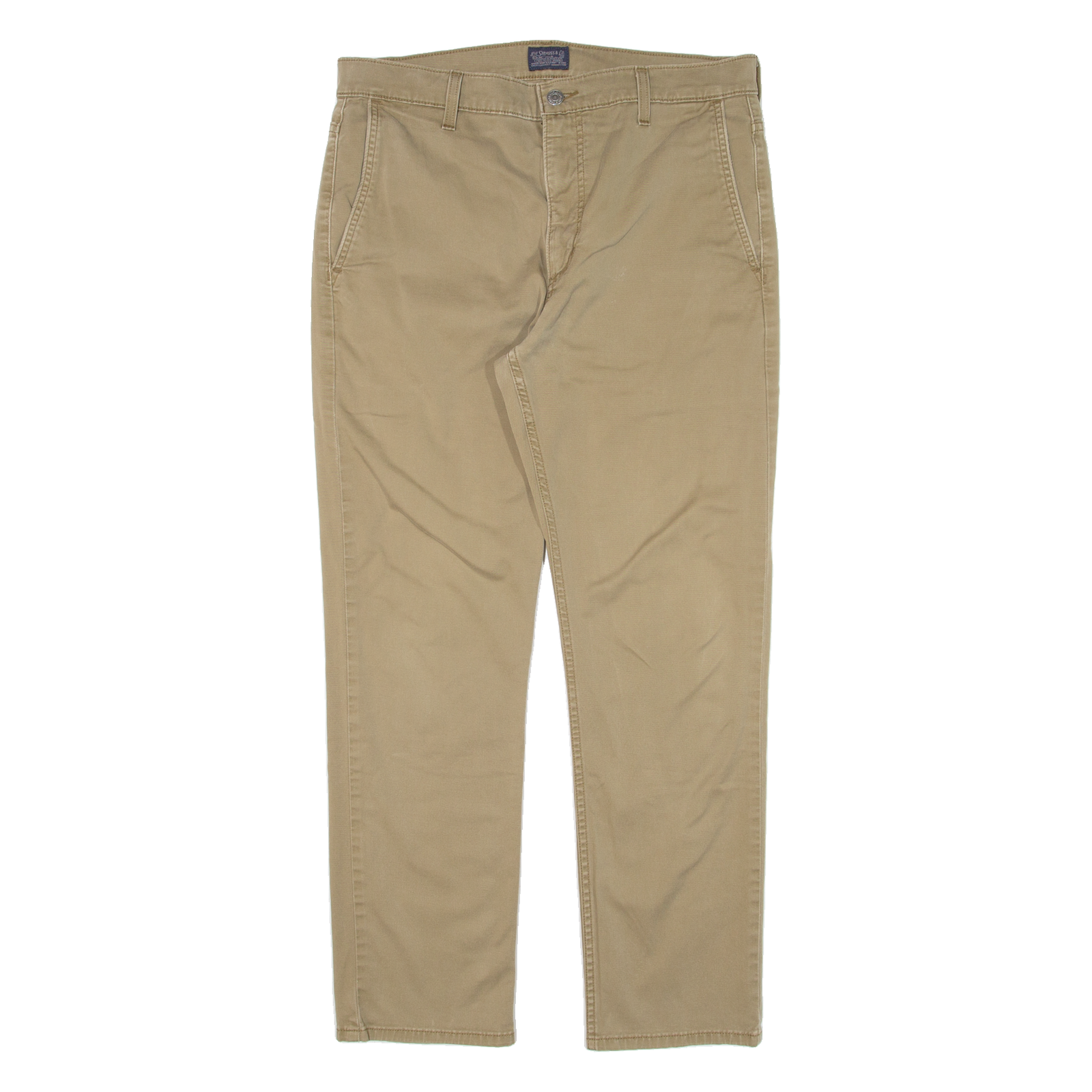 LEVI'S Mens Trousers Beige Regular Straight W33 L27 Refurbished - N/A refurbished available on Cerqular