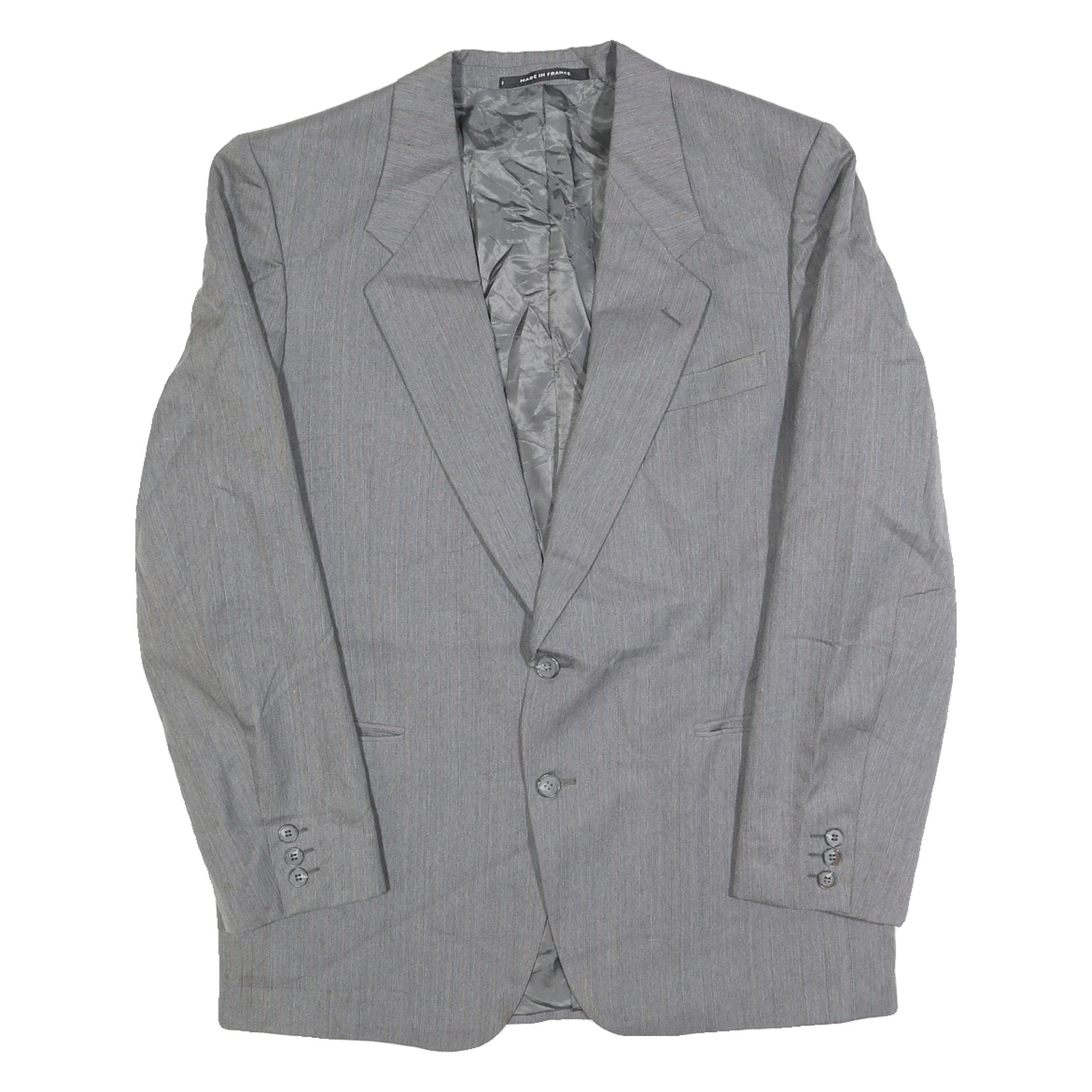 YVES SAINT LAURENT Mens Grey Wool Pinstripe Tailored Jacket M Wool Classic Refurbished - N/A refurbished available on Cerqular