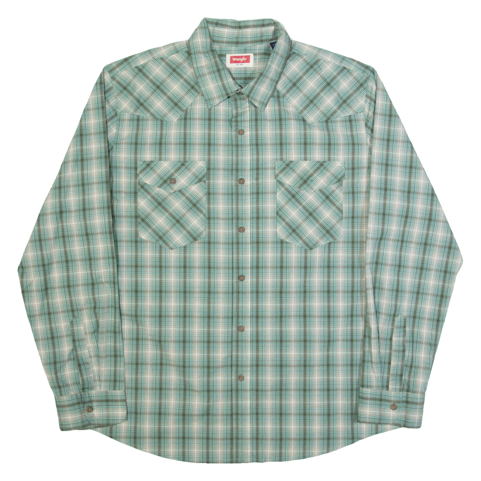 WRANGLER Mens Shirt Blue Check Long Sleeve L Refurbished - N/A refurbished available on Cerqular