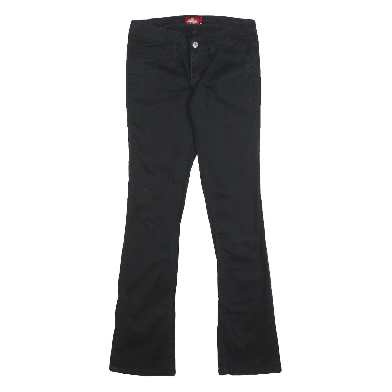 DICKIES Womens Cotton Blend Black Slim Flared Trousers W27 L31 Stylish Fit Refurbished - N/A refurbished available on Cerqular