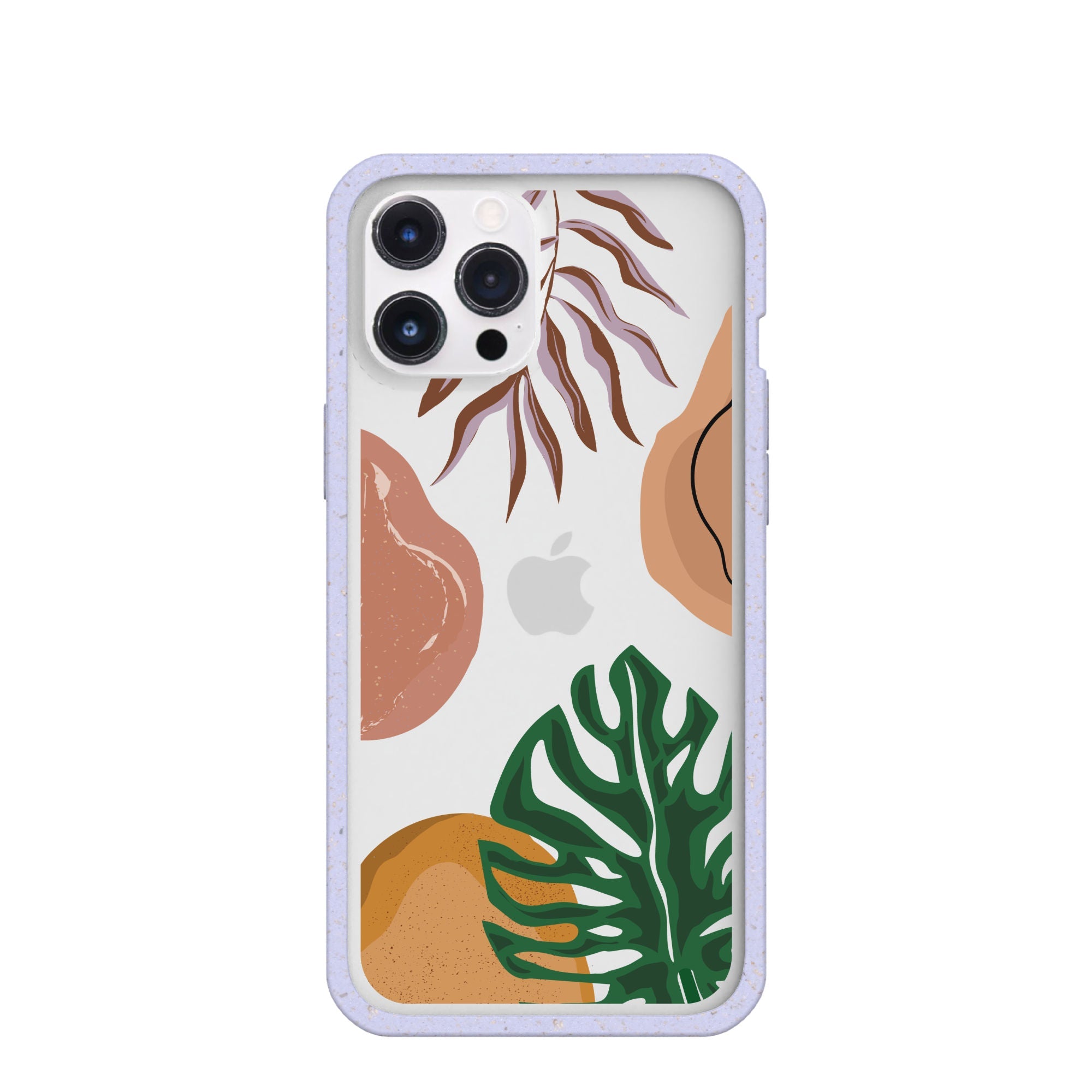 Clear Abstract Botanics iPhone 12 Pro Max Case With Lavender Ridge Refurbished - Pela Case refurbished available on Cerqular