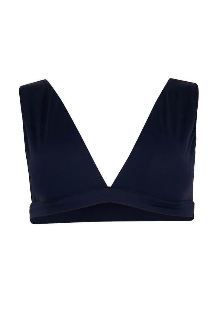 Natalie Bikini Top With Wide Straps in Navy | Size: Small Refurbished - Sauipe Swim refurbished available on Cerqular