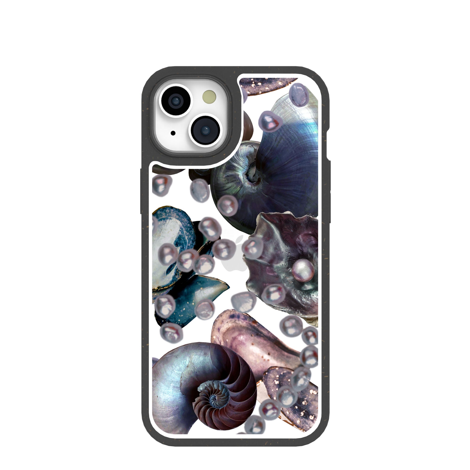 Clear Deep Sea Dreams iPhone 15 Plus Case With Black Ridge Refurbished - Pela Case refurbished available on Cerqular