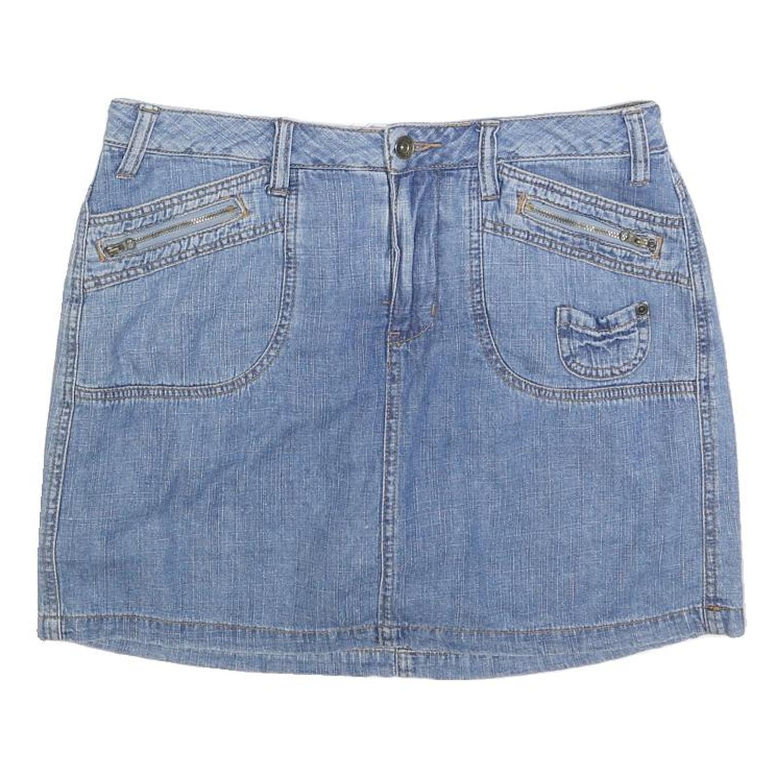 FADED GLORY Womens Blue Denim Mini Cotton Blend Plain Skirt M Casual Streetwear Refurbished - N/A refurbished available on Cerqular