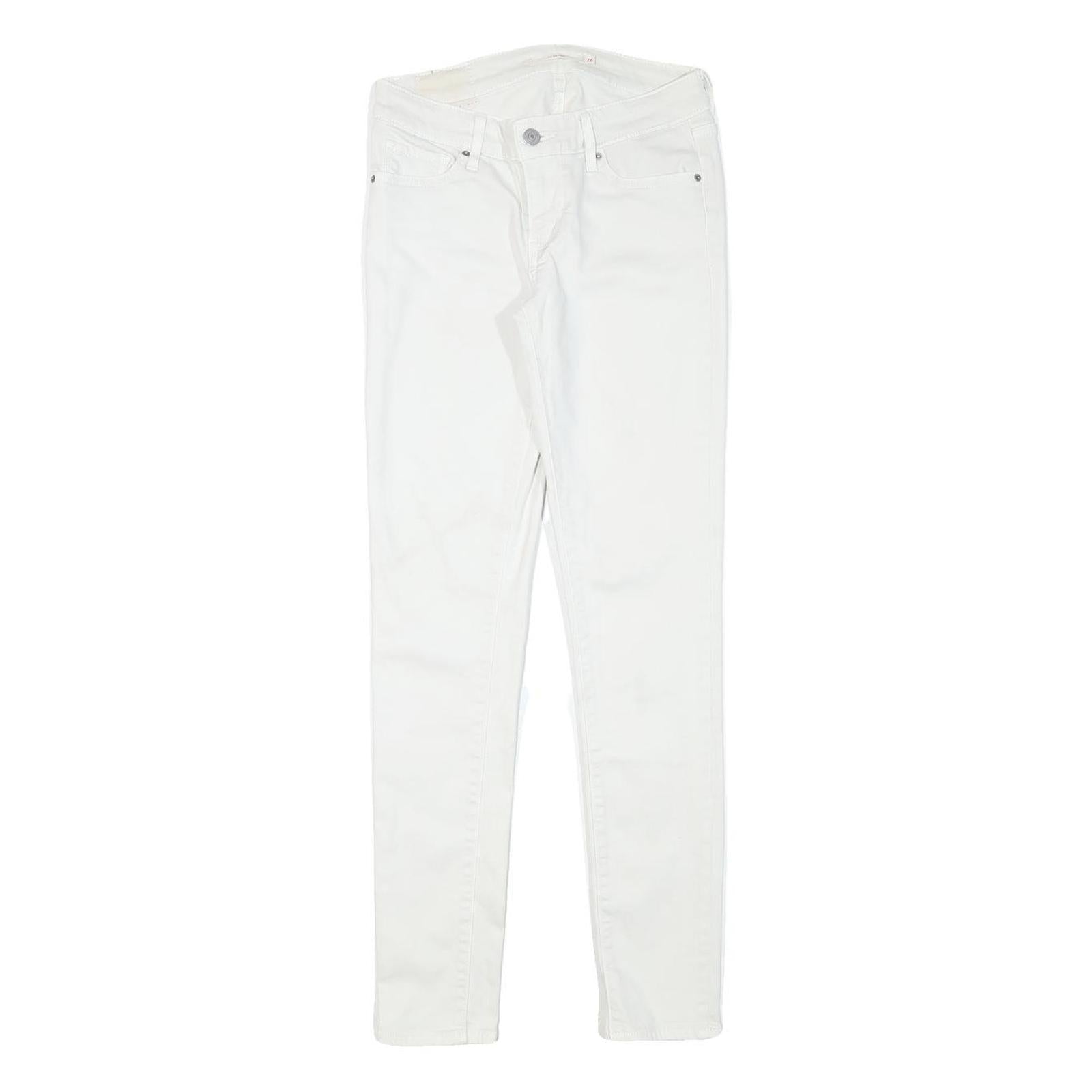 LEVI'S Womens Jeans White Slim Skinny Denim W26 L29 Zip Cotton Blend Stylish Refurbished - N/A refurbished available on Cerqular