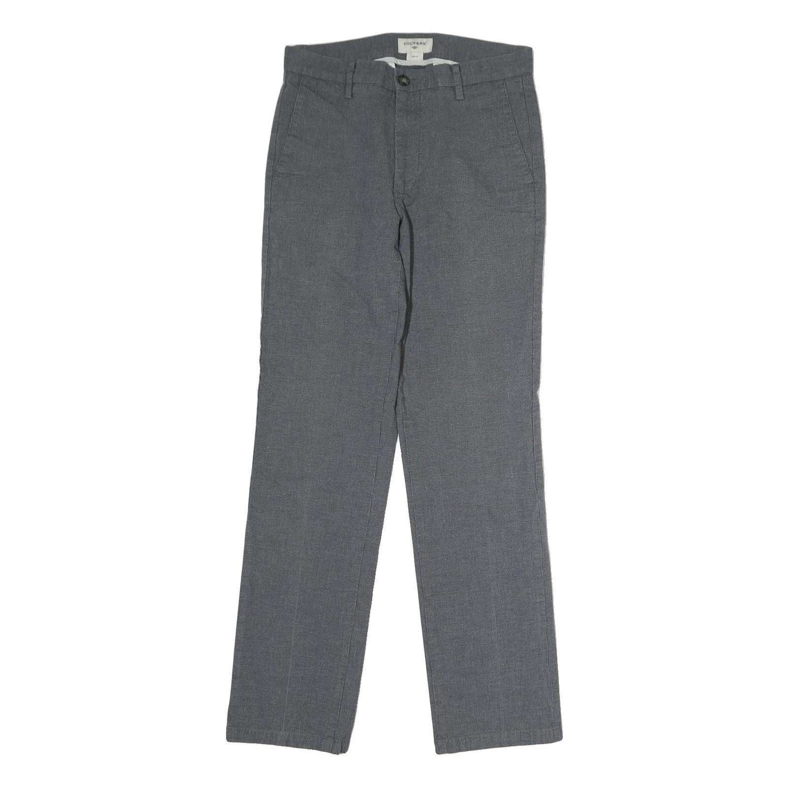 DOCKERS Mens Cotton Grey Regular Straight Trousers W30 L29 Classic Zip Casual Refurbished - N/A refurbished available on Cerqular