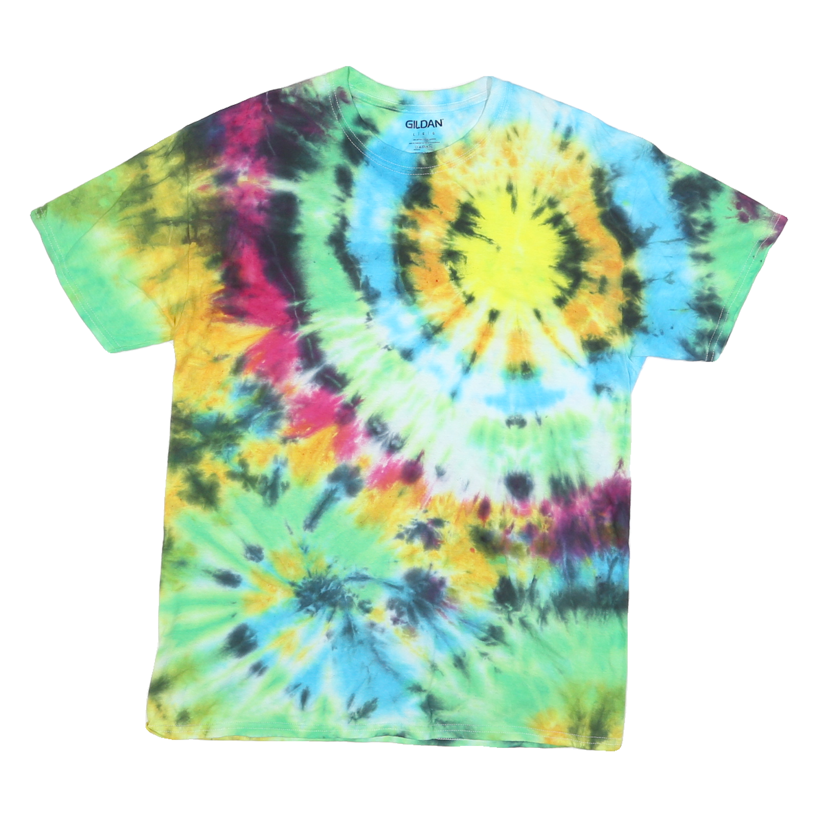 GILD Mens Tie Dye T-Shirt L Short Sleeve Crew Neck Vibrant Cotton Blend Refurbished - N/A refurbished available on Cerqular