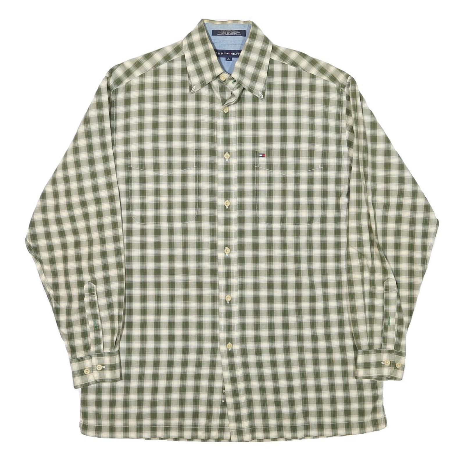 Buy TOMMY HILFIGER Mens Green & White Check Shirt S Classic Cotton Blend Long Sleeve Refurbished - $29.89 TOMMY HILFIGER Mens Green & White Check Shirt S Classic Cotton Blend Long Sleeve Refurbished - N/A refurbished available on Cerqular