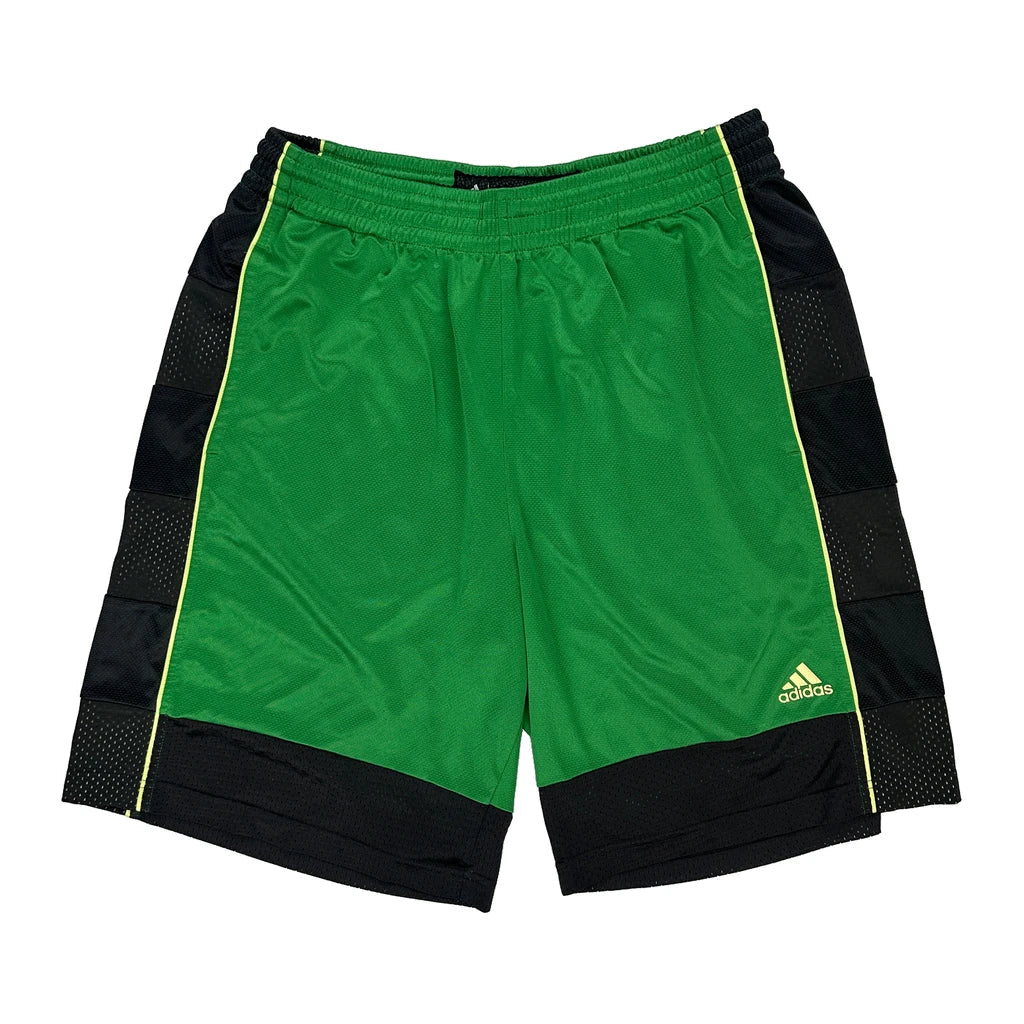 Basketball Adidas Sport Shorts - Large Black Polyester Refurbished - Thrifted (note: this is a term often used to describe second- refurbished available on Cerqular