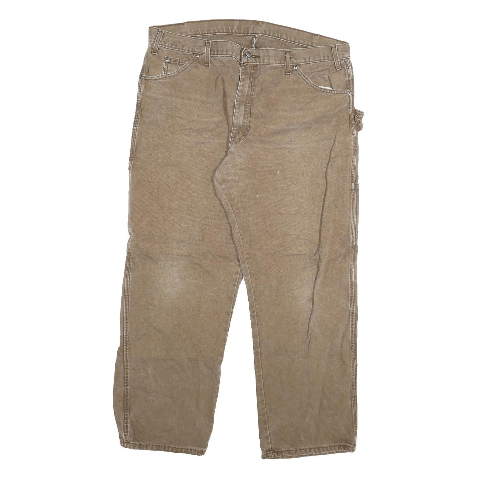 DICKIES Mens Regular Fit Jeans Beige Cotton Blend Zip W40 L30 Workwear Refurbished - N/A refurbished available on Cerqular