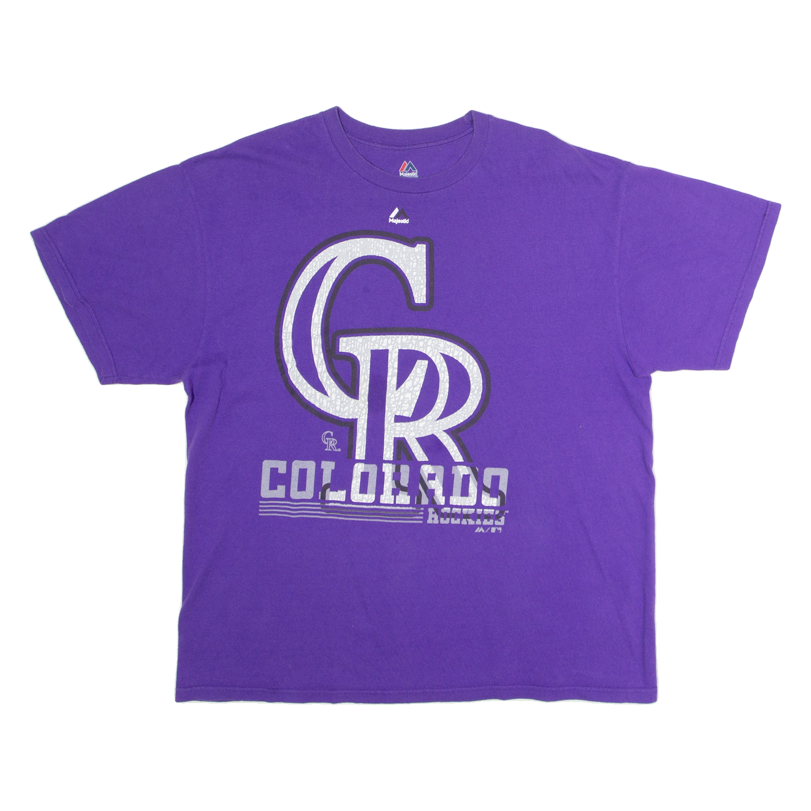 MAJESTIC Colorado Rockies Mens T-Shirt Purple USA Crew Neck XL Refurbished - N/A refurbished available on Cerqular