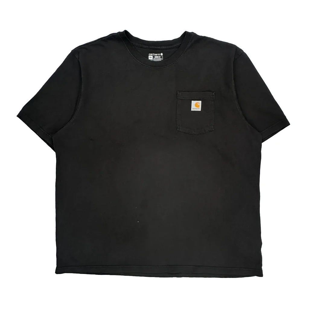 Carhartt T-Shirt - 2XL Black Cotton Refurbished - Thrifted (note: this is a term often used to describe second- refurbished available on Cerqular