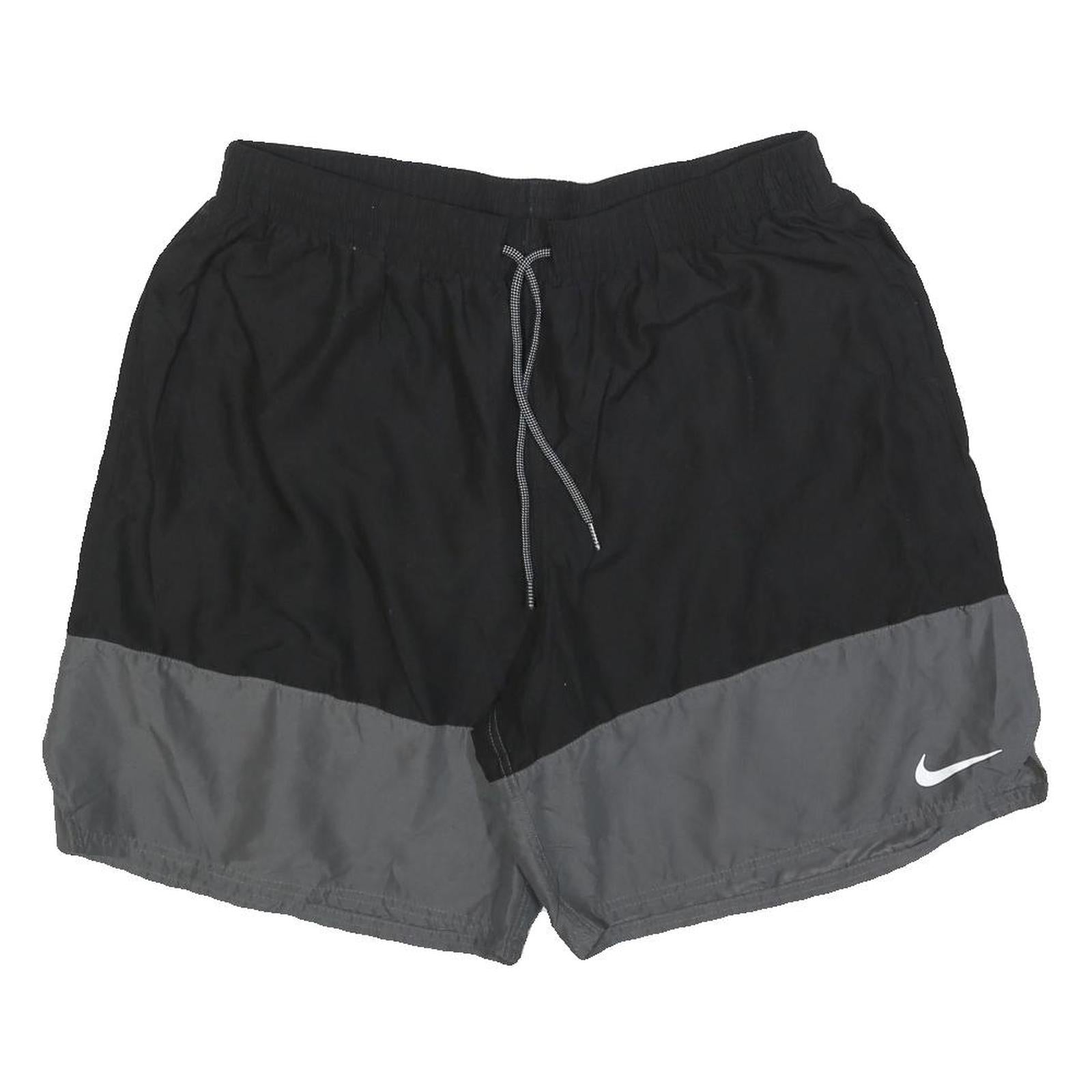 NIKE Mens Black & Grey Sports Shorts 2XL W36 Polyester Drawstring Casual Refurbished - N/A refurbished available on Cerqular