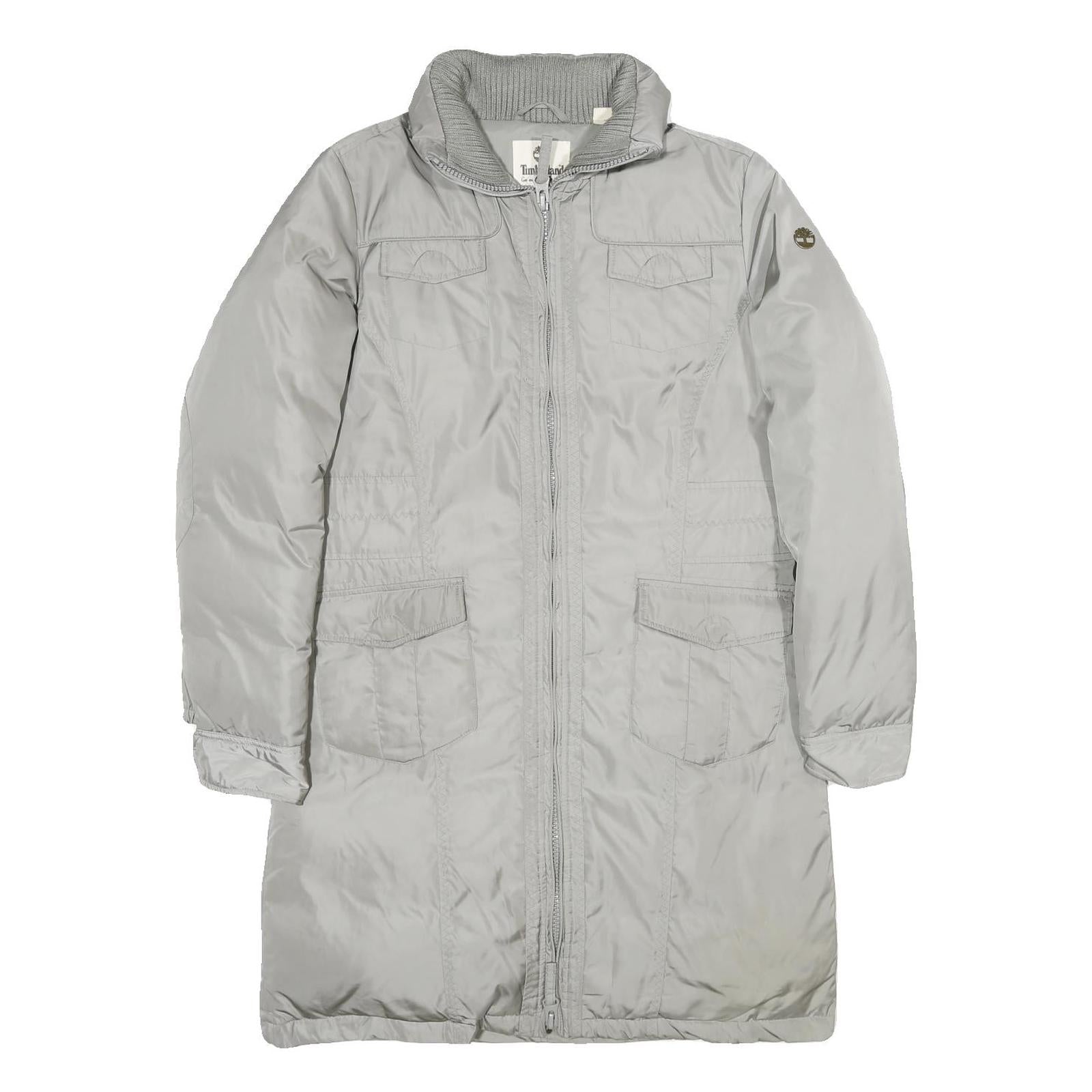 TIMBERLAND Womens Grey Down Zip Jacket M Synthetic Plain Lightweight Refurbished - N/A refurbished available on Cerqular