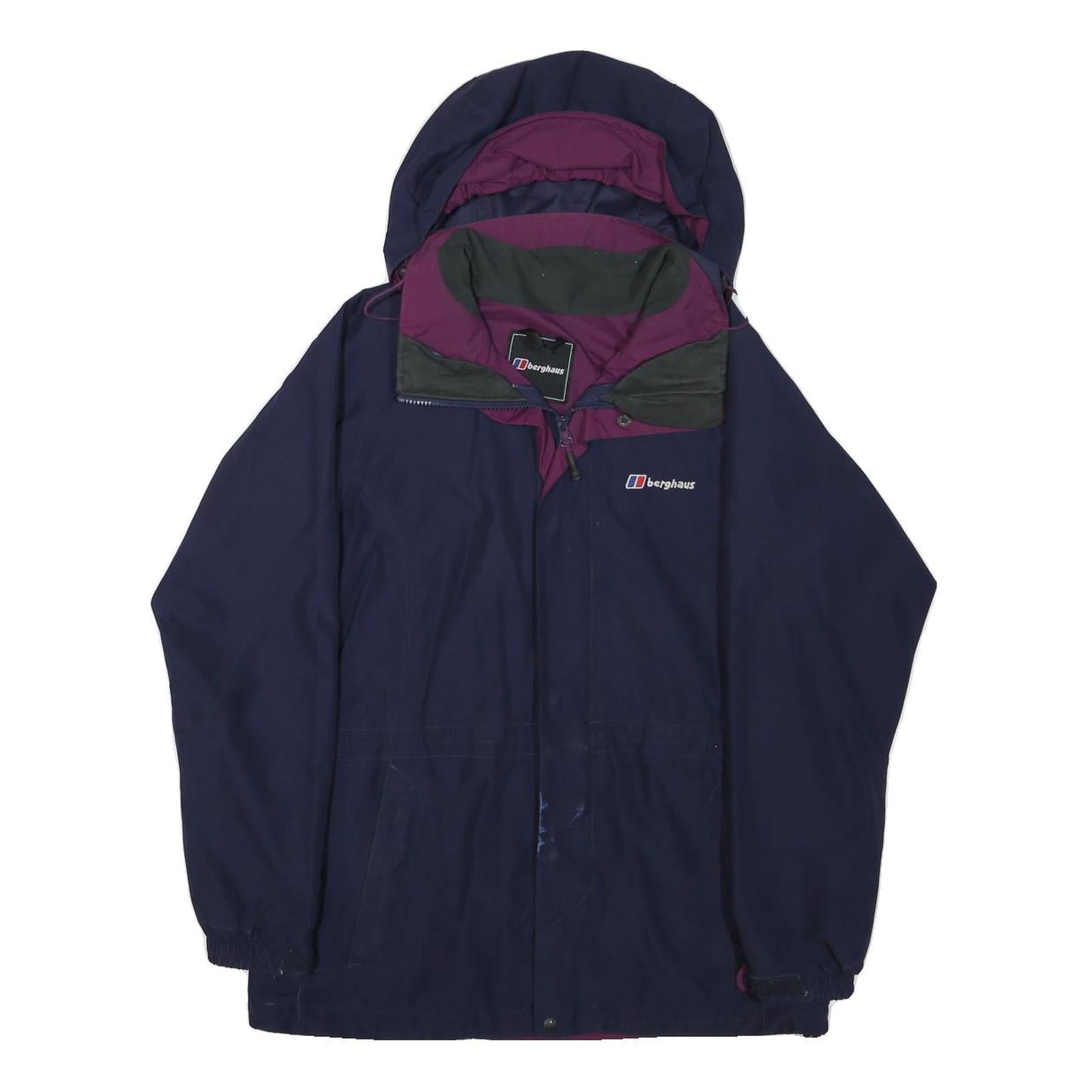 BERGHAUS Womens Navy Blue Outdoor Jacket M Polyester Blend Goretex Hooded Zip Refurbished - N/A refurbished available on Cerqular