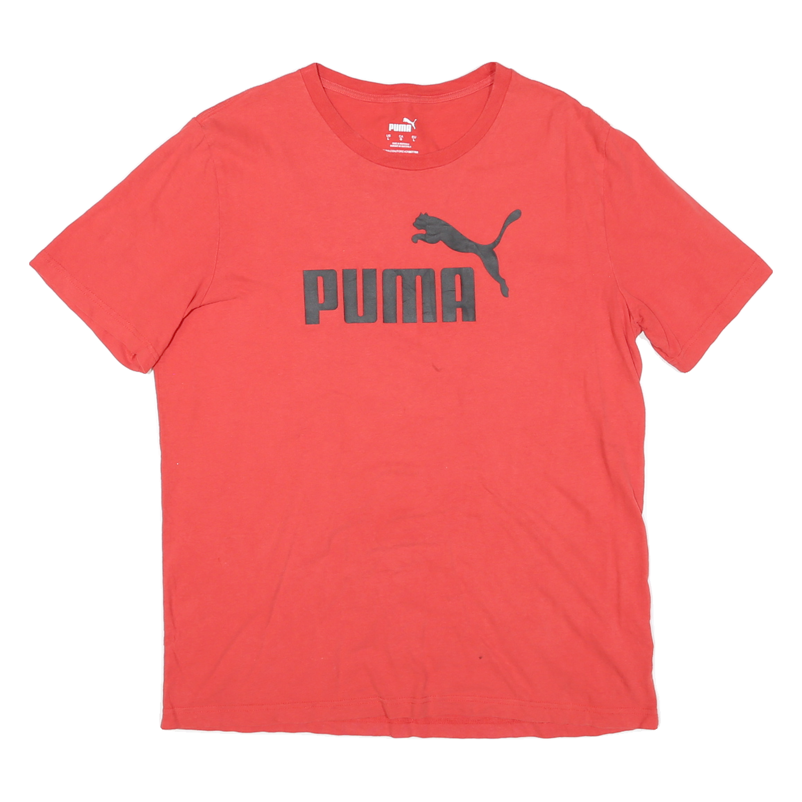 PUMA Mens Red Graphic T-Shirt L Short Sleeve Crew Neck Cotton Blend Logo Refurbished - N/A refurbished available on Cerqular
