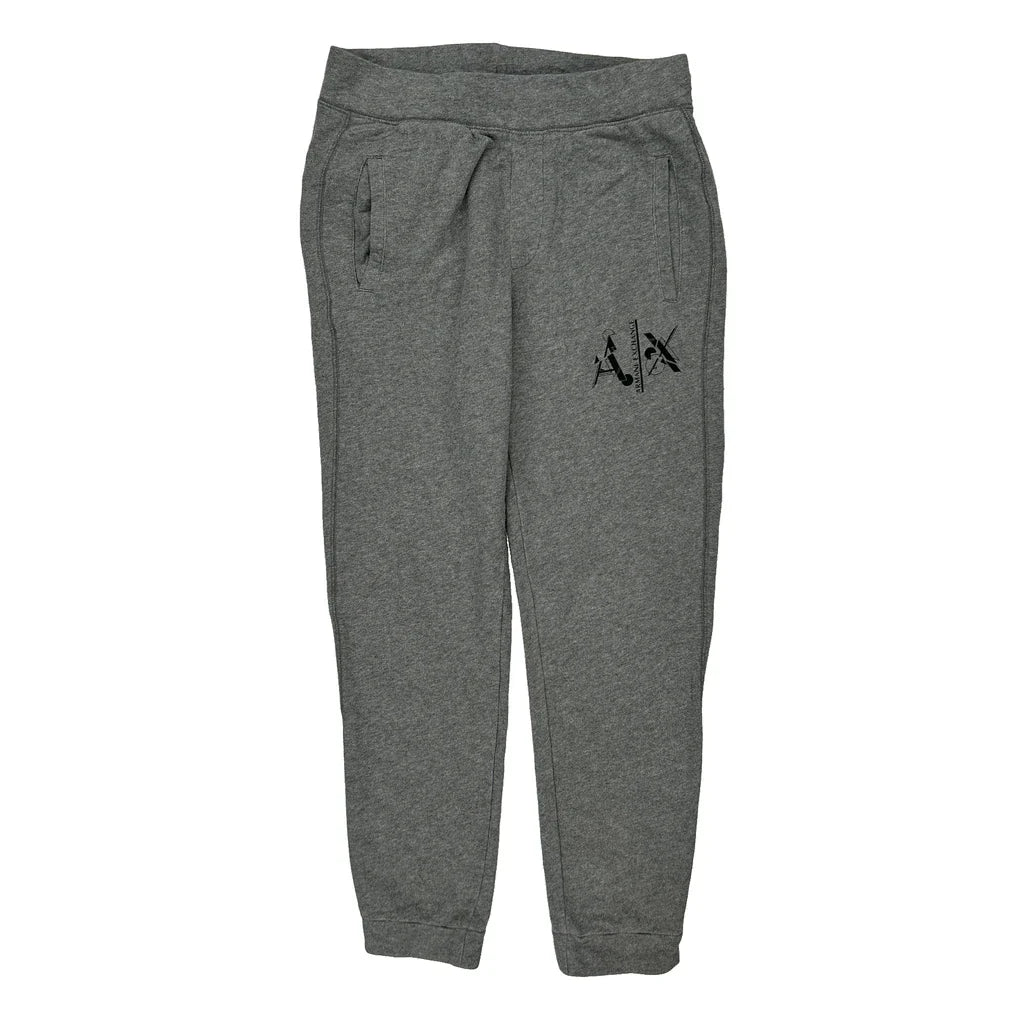 Armani Exchange Joggers - Small Grey Cotton Blend Refurbished - Thrifted (note: this is a term often used to describe second- refurbished available on Cerqular