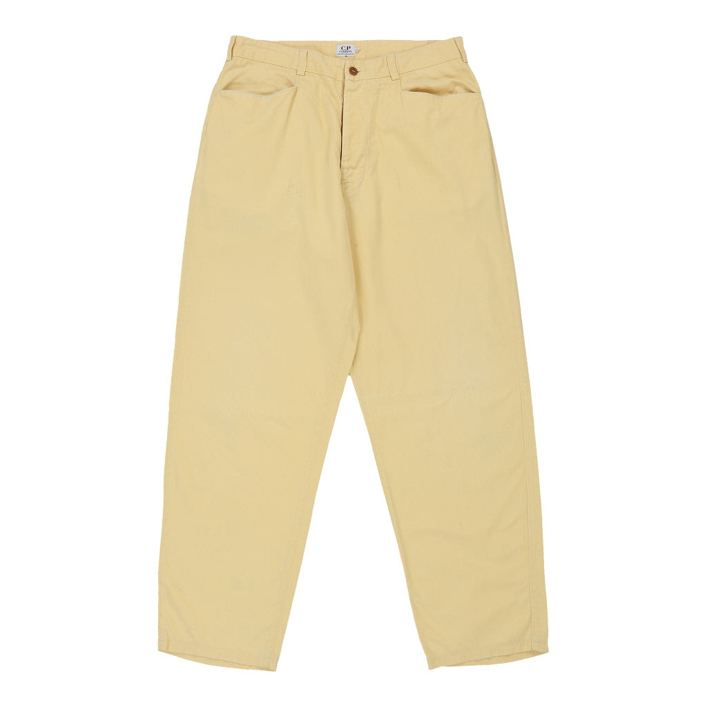 Buy C.P. Company Trousers - 32W UK 14 Yellow Cotton | Size: UK 14 Refurbished - $93.38 C.P. Company Trousers - 32W UK 14 Yellow Cotton | Size: UK 14 Refurbished - N/A (Preloved Designer is not a specific brand, it refurbished available on Cerqular