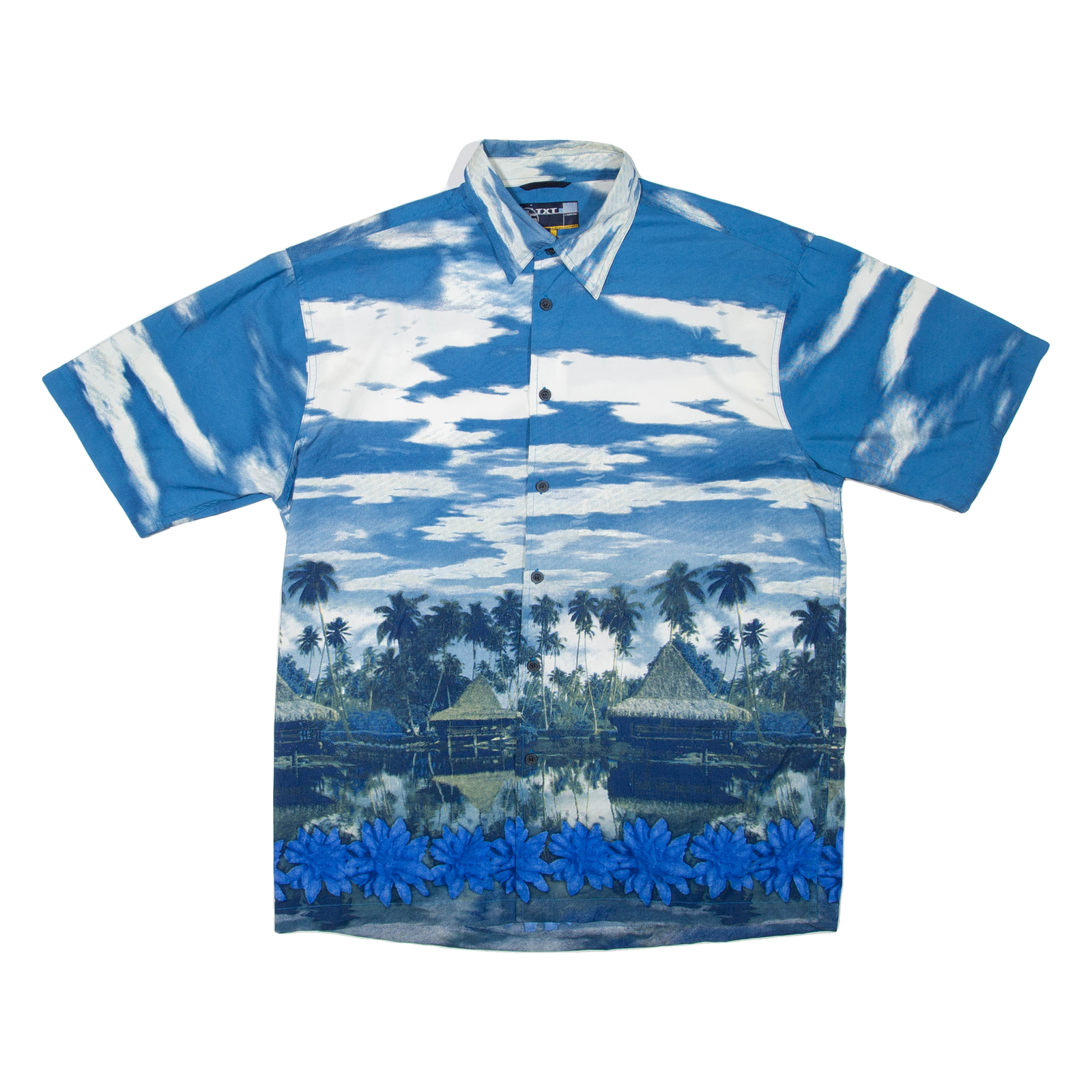TXT Mens Hawaiian Shirt Blue Crazy Pattern L Refurbished - N/A refurbished available on Cerqular