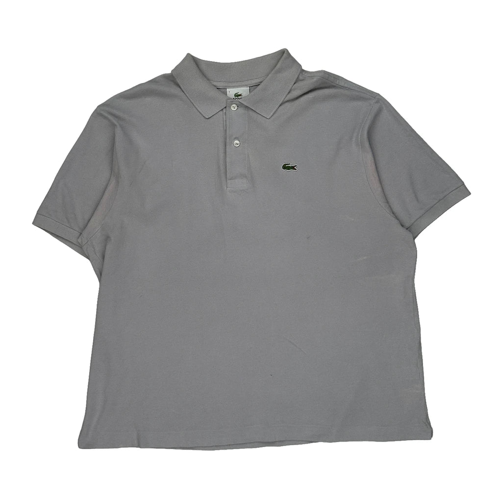 Lacoste Polo Shirt - XL Grey Cotton Refurbished - Thrifted (note: this is a term often used to describe second- refurbished available on Cerqular