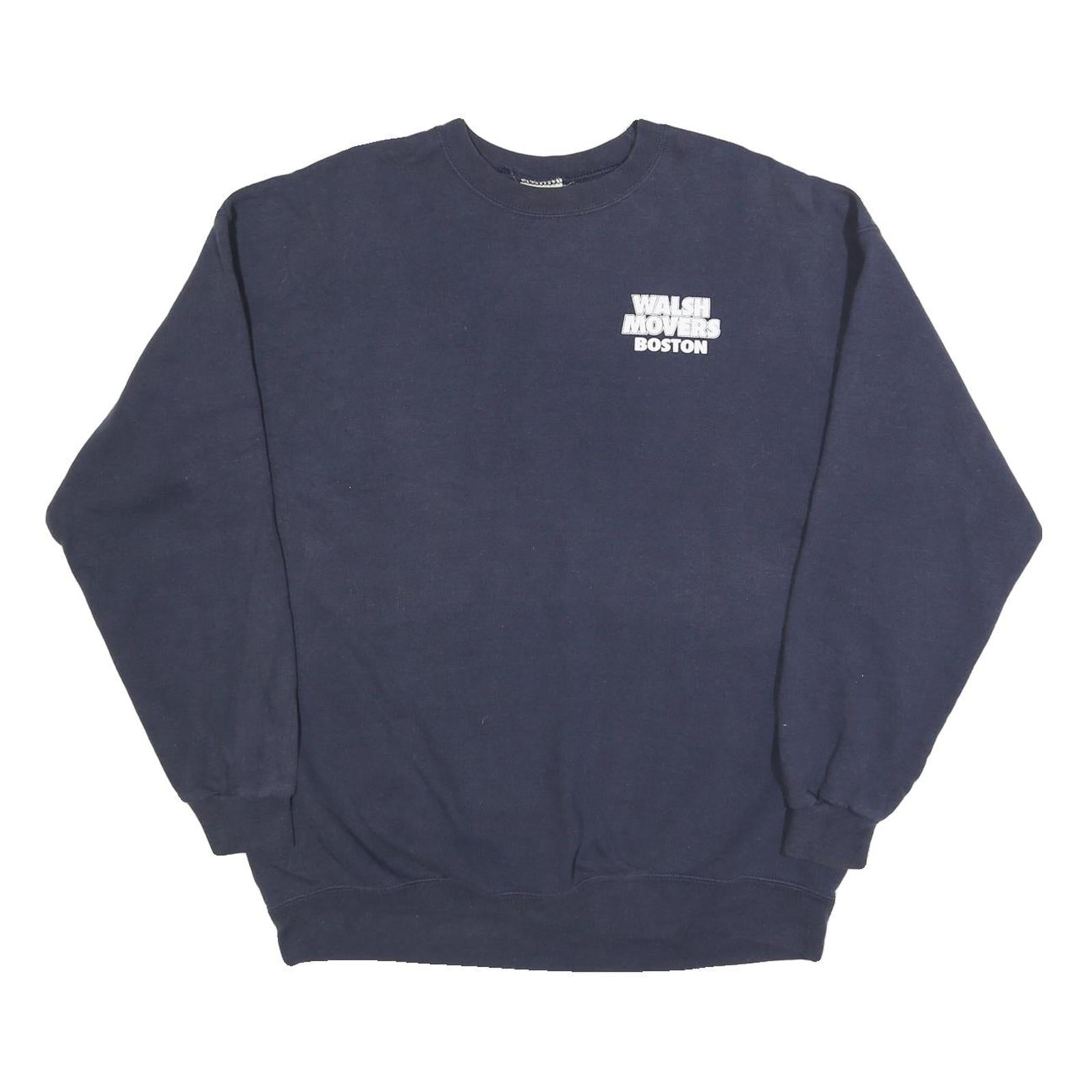 Buy LEE Mens Navy Blue Sweatshirt Crew Neck L Walsh Movers Boston Graphic Print Refurbished - $31.19 LEE Mens Navy Blue Sweatshirt Crew Neck L Walsh Movers Boston Graphic Print Refurbished - N/A refurbished available on Cerqular