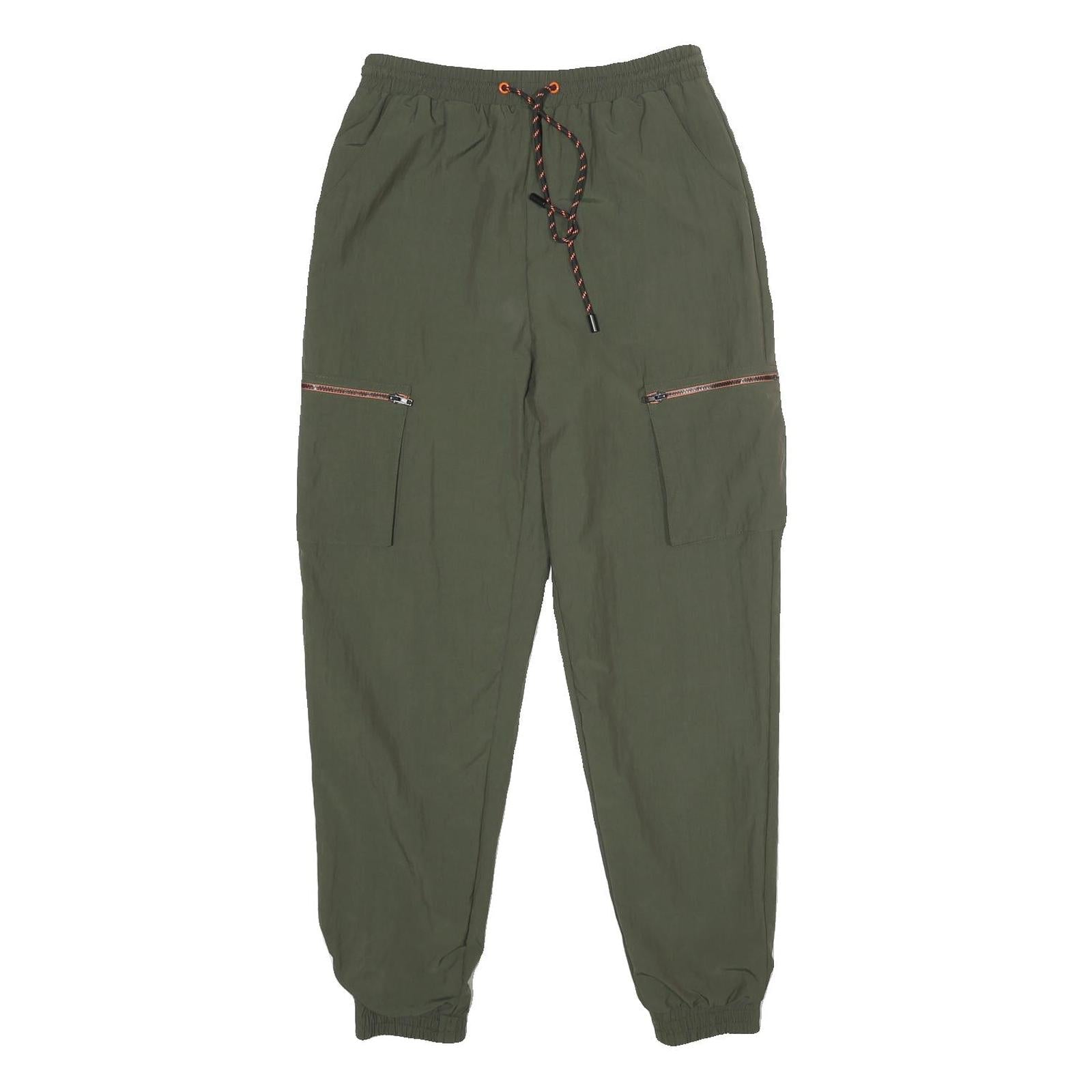 CLOCKHOUSE Mens Relaxed Olive Drawstring Nylon Trousers W28 L29 Casual Pockets Refurbished - N/A refurbished available on Cerqular