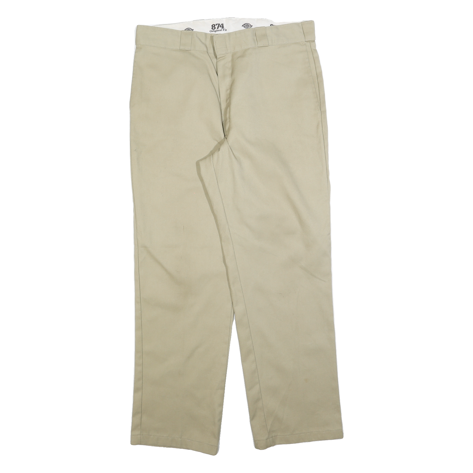 DICKIES Mens Cotton Blend Beige Regular Fit Straight Leg Trousers W36 L34 Refurbished - N/A refurbished available on Cerqular