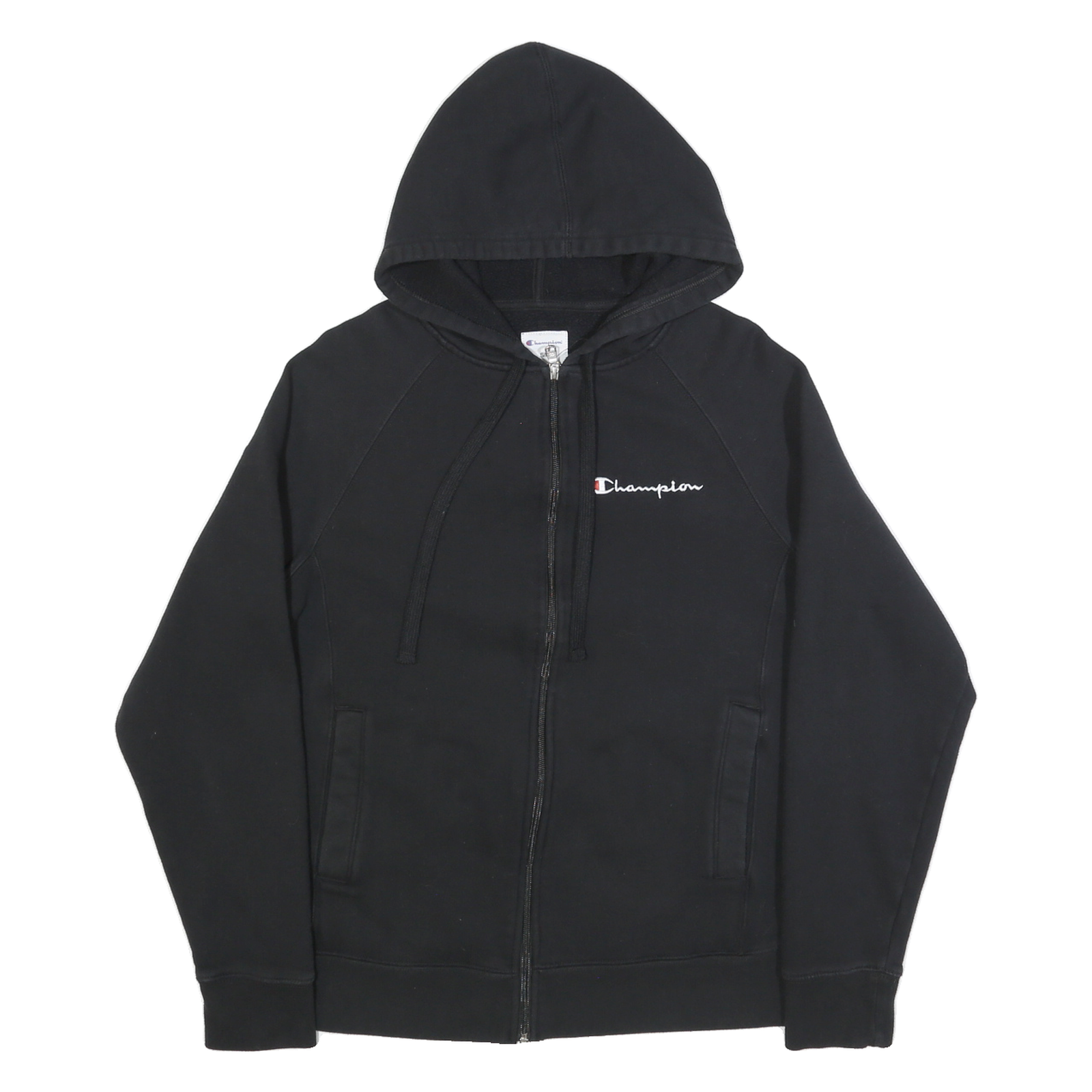 CHAMPION Mens Black Hoodie S Zip Up Cotton Blend Sweatshirt Casual Refurbished - N/A refurbished available on Cerqular