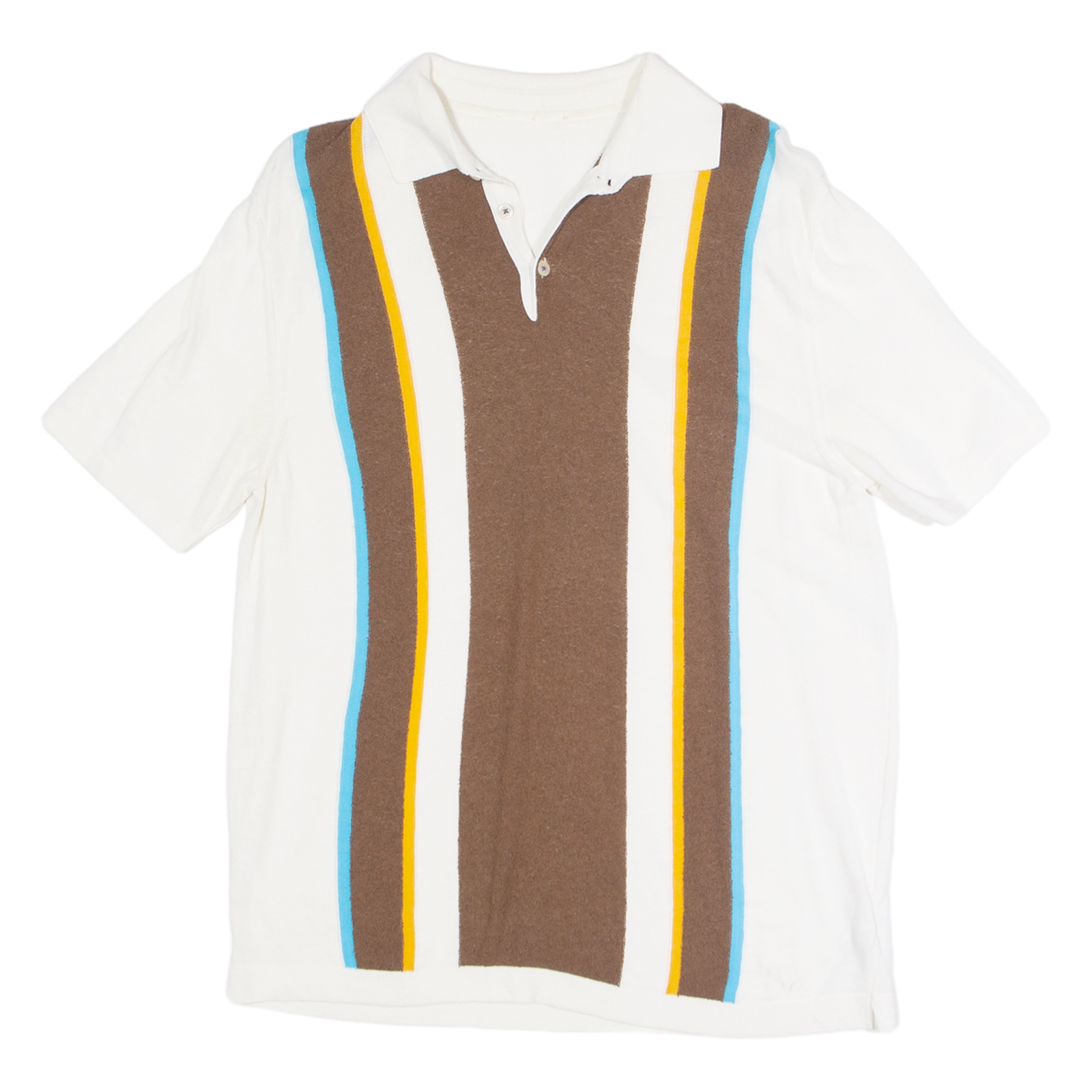 Part Stripe Stretch Mens Polo Shirt White M Refurbished - N/A refurbished available on Cerqular