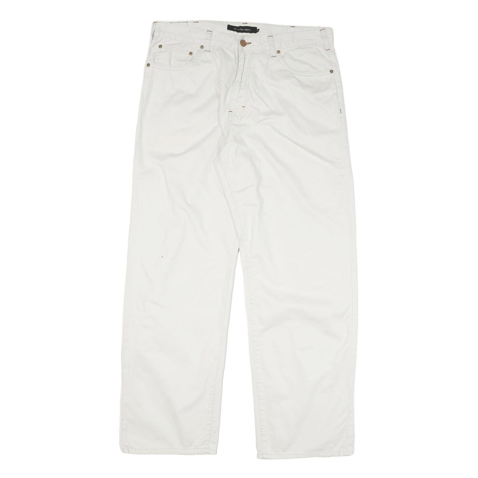 Buy CALVIN KLEIN JEANS Mens Cotton Blend White Regular Straight Trousers W34 L31 Refurbished - $29.89 CALVIN KLEIN JEANS Mens Cotton Blend White Regular Straight Trousers W34 L31 Refurbished - N/A refurbished available on Cerqular