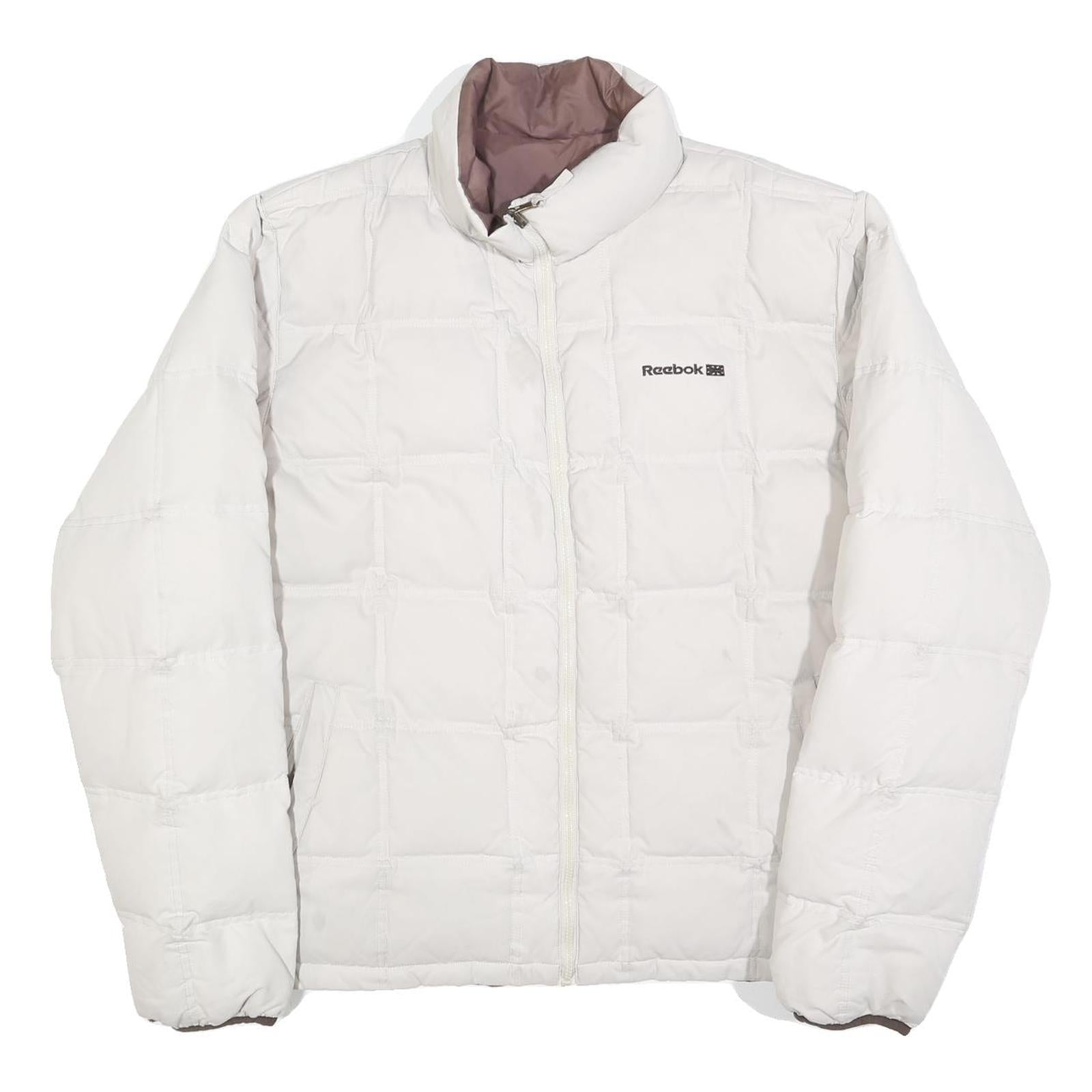 REEBOK Mens White Zip Jacket M Polyester Blend Plain Sport Casual Lightweight Refurbished - N/A refurbished available on Cerqular