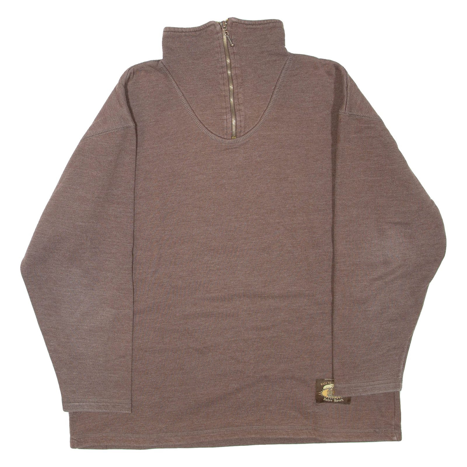 RETRO SPORT Womens Sweatshirt Brown 1/4 Zip M Refurbished - N/A refurbished available on Cerqular