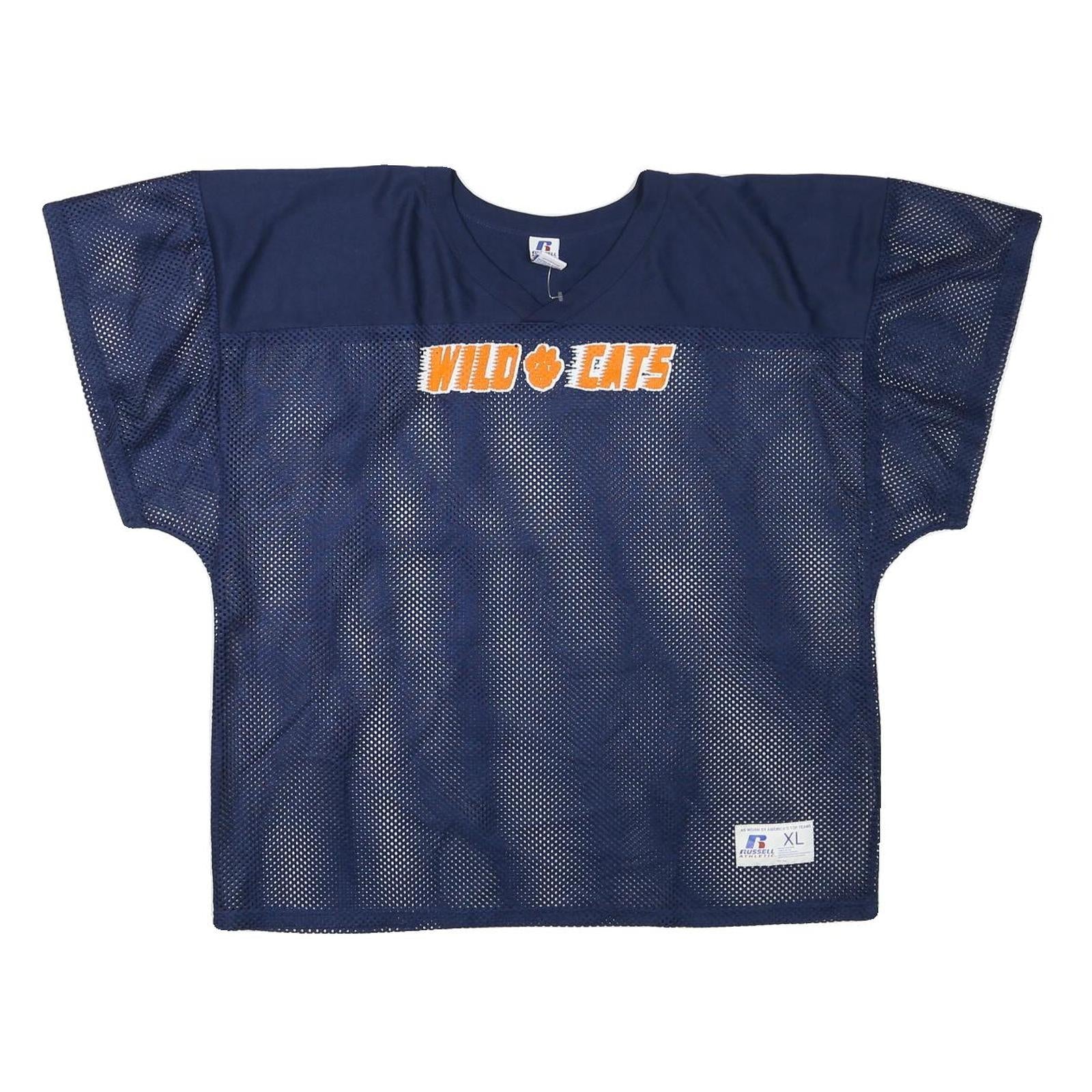 RUSSELL ATHLETIC Mens Navy Wild Cats Graphic T-Shirt XL Short Sleeve V-Neck Refurbished - N/A refurbished available on Cerqular
