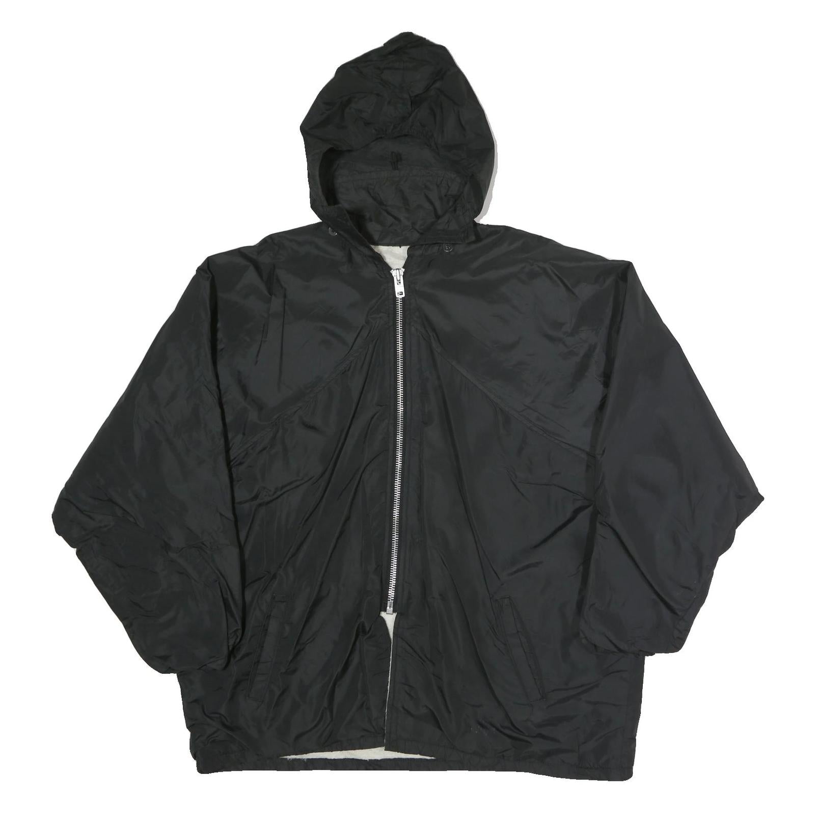 CHAMPION Mens Black Zip Hooded Jacket XL Polyester Plain Rochester Zebras Refurbished - N/A refurbished available on Cerqular