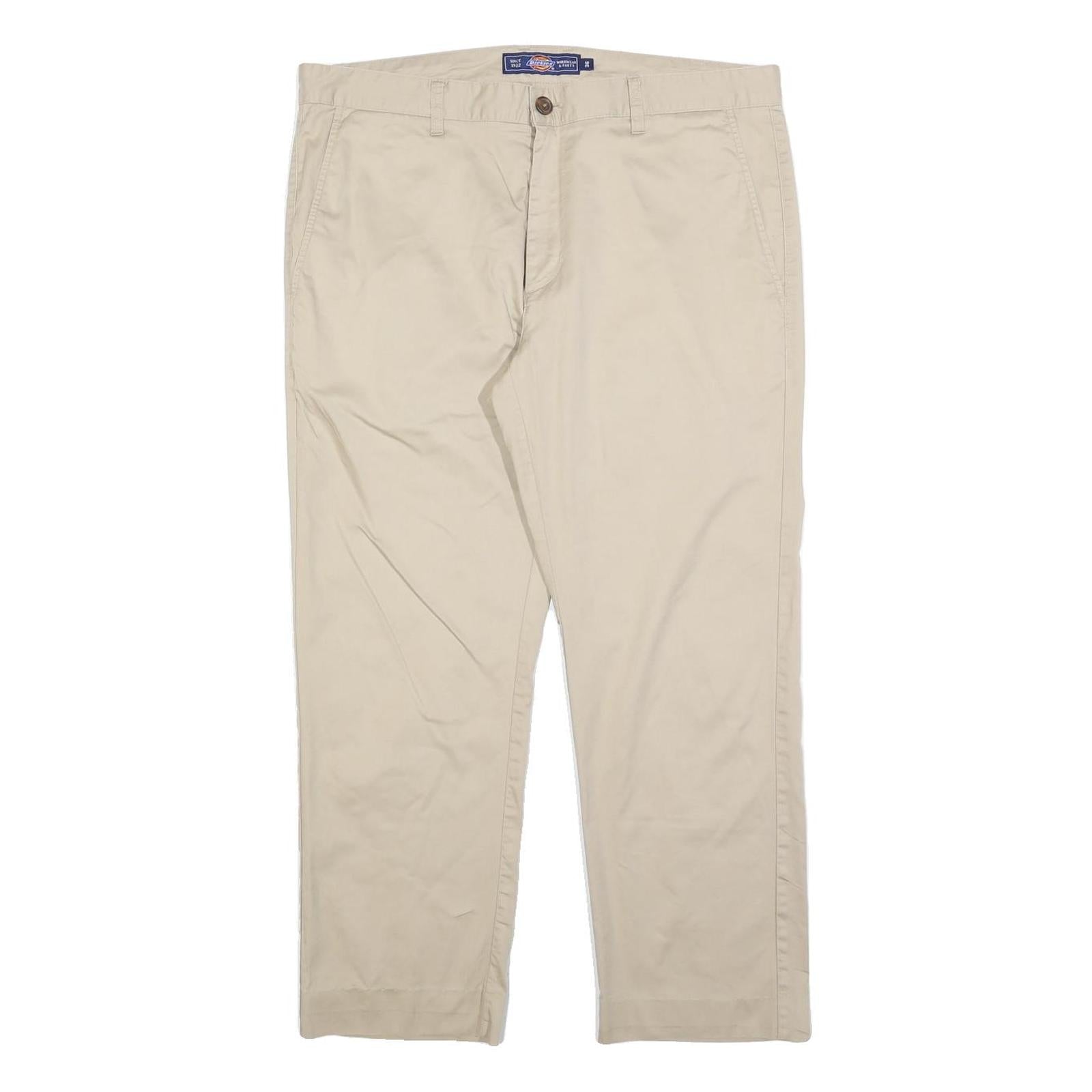 DICKIES Mens Regular Fit Beige Cotton Blend Trousers W36 L26 Workwear Classic Refurbished - N/A refurbished available on Cerqular