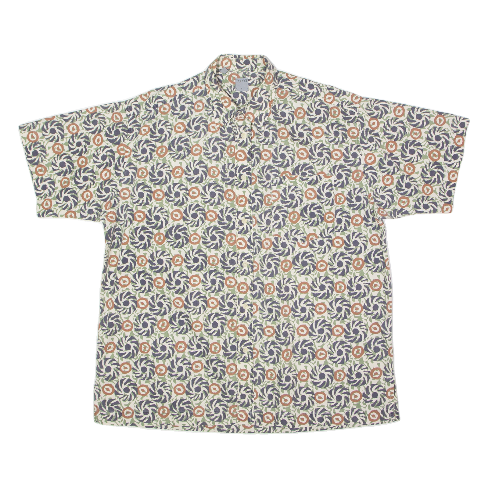 ESPIRIT Mens Shirt Beige Crazy Pattern XL Refurbished - N/A refurbished available on Cerqular