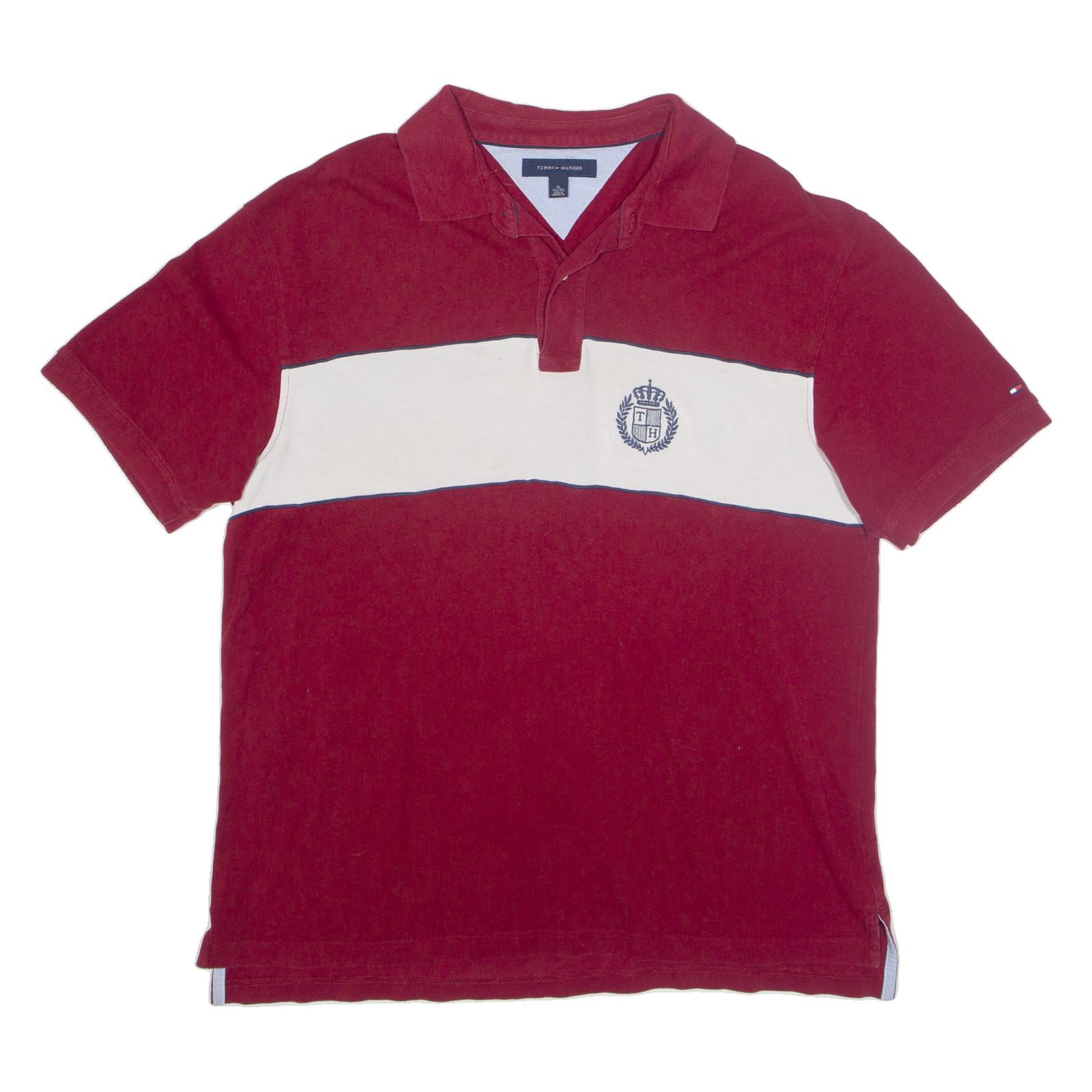 TOMMY HILFIGER Mens Polo Shirt Maroon XL Refurbished - N/A refurbished available on Cerqular