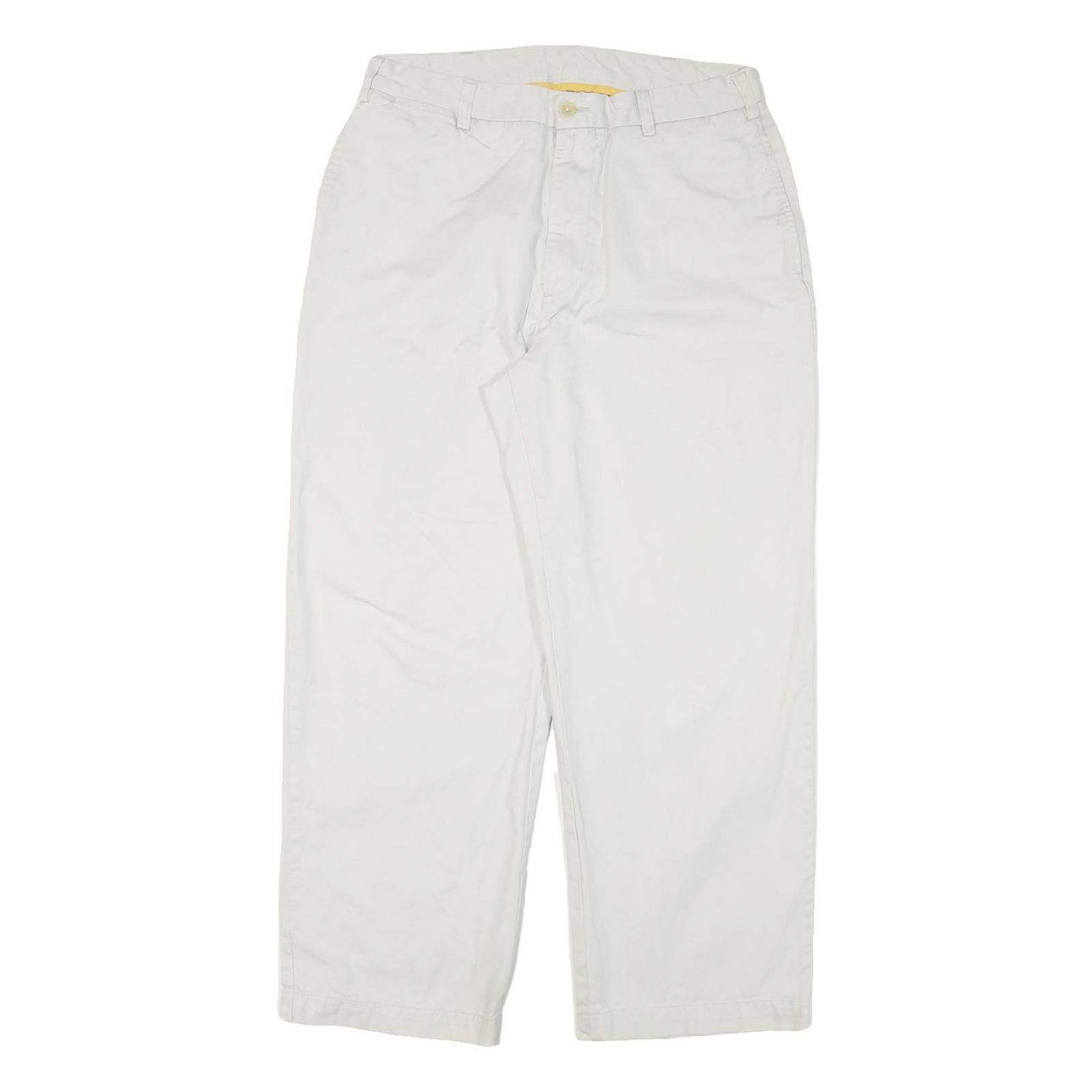 NAUTICA Mens Cotton Blend White Relaxed Straight Trousers W34 L30 Casual Zip Refurbished - N/A refurbished available on Cerqular