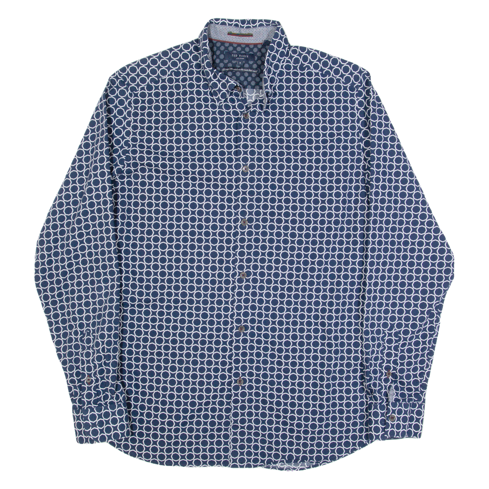 TED BAKER Mens Shirt Blue Spotted Long Sleeve M Refurbished - N/A refurbished available on Cerqular