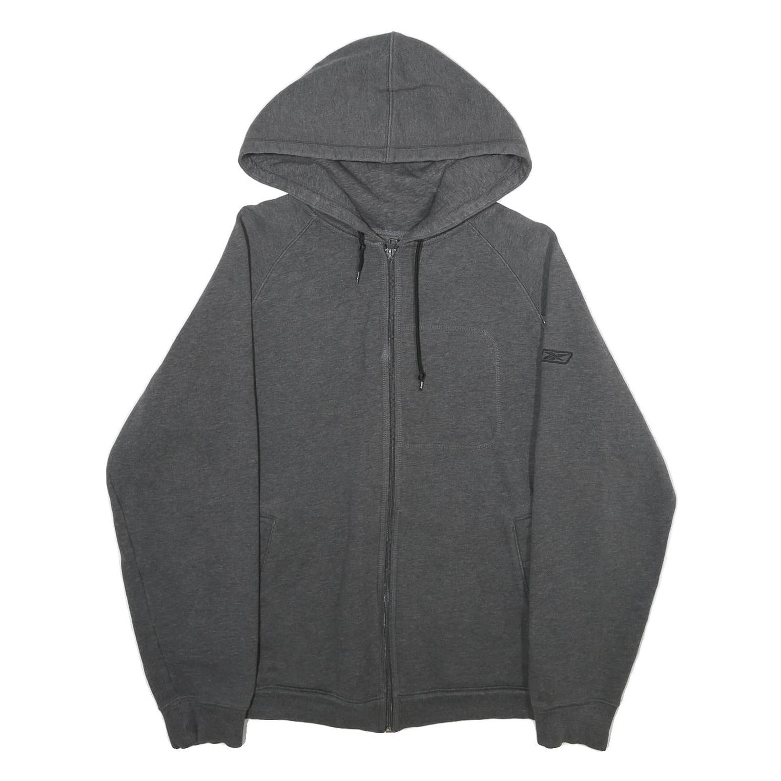 REEBOK Mens Grey Zip Up Hoodie S Cotton Blend Casual Athletic Wear Refurbished - N/A refurbished available on Cerqular