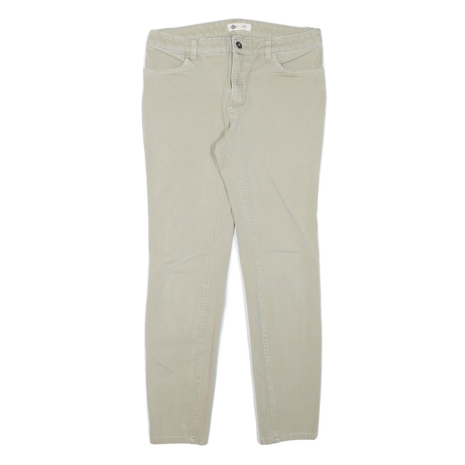 DICKIES Womens Slim Beige Cotton Blend Trousers W29 L28 Zip Closure Classic Fit Refurbished - N/A refurbished available on Cerqular