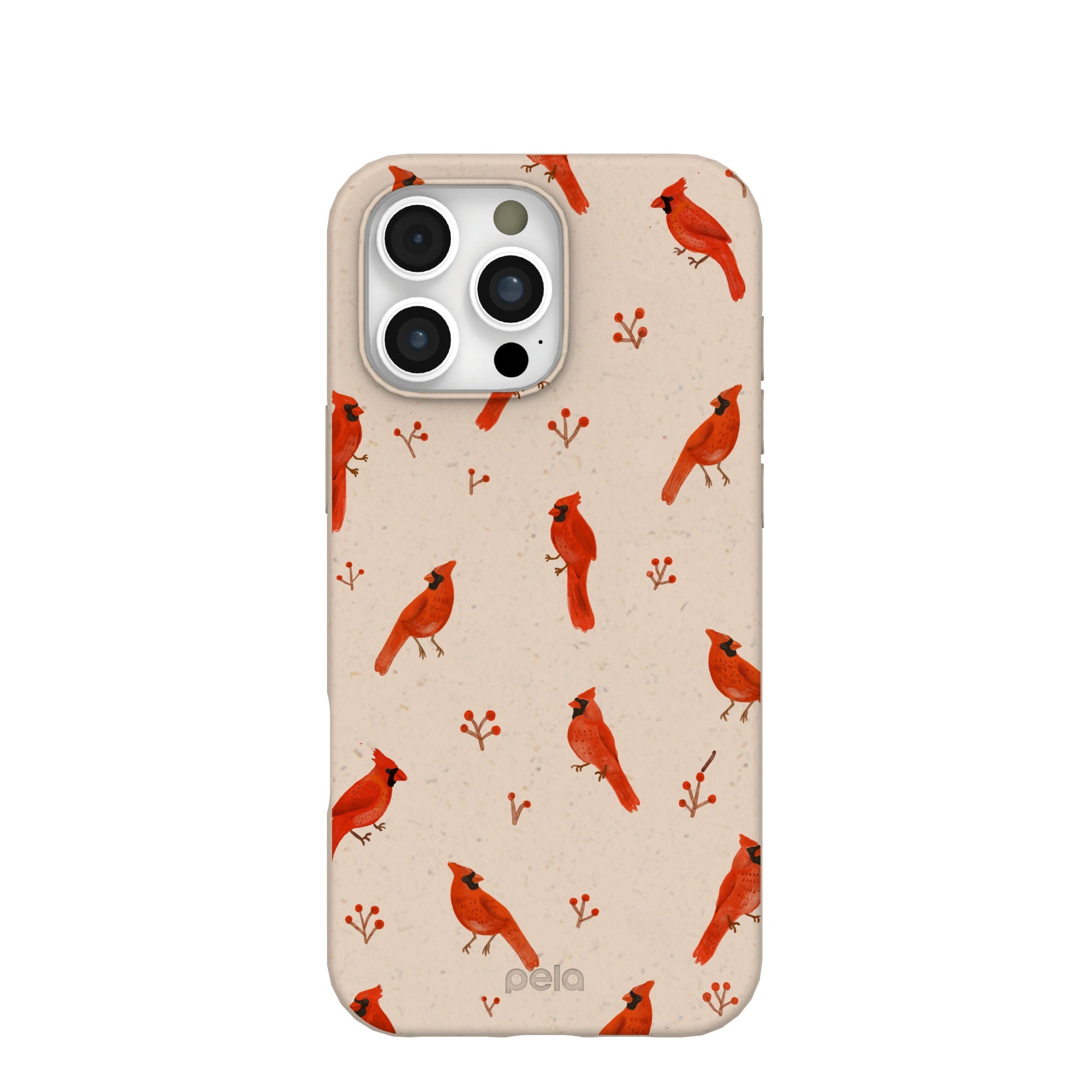 Seashell Cardinals iPhone 16 Pro Max Case Refurbished - Pela Case refurbished available on Cerqular