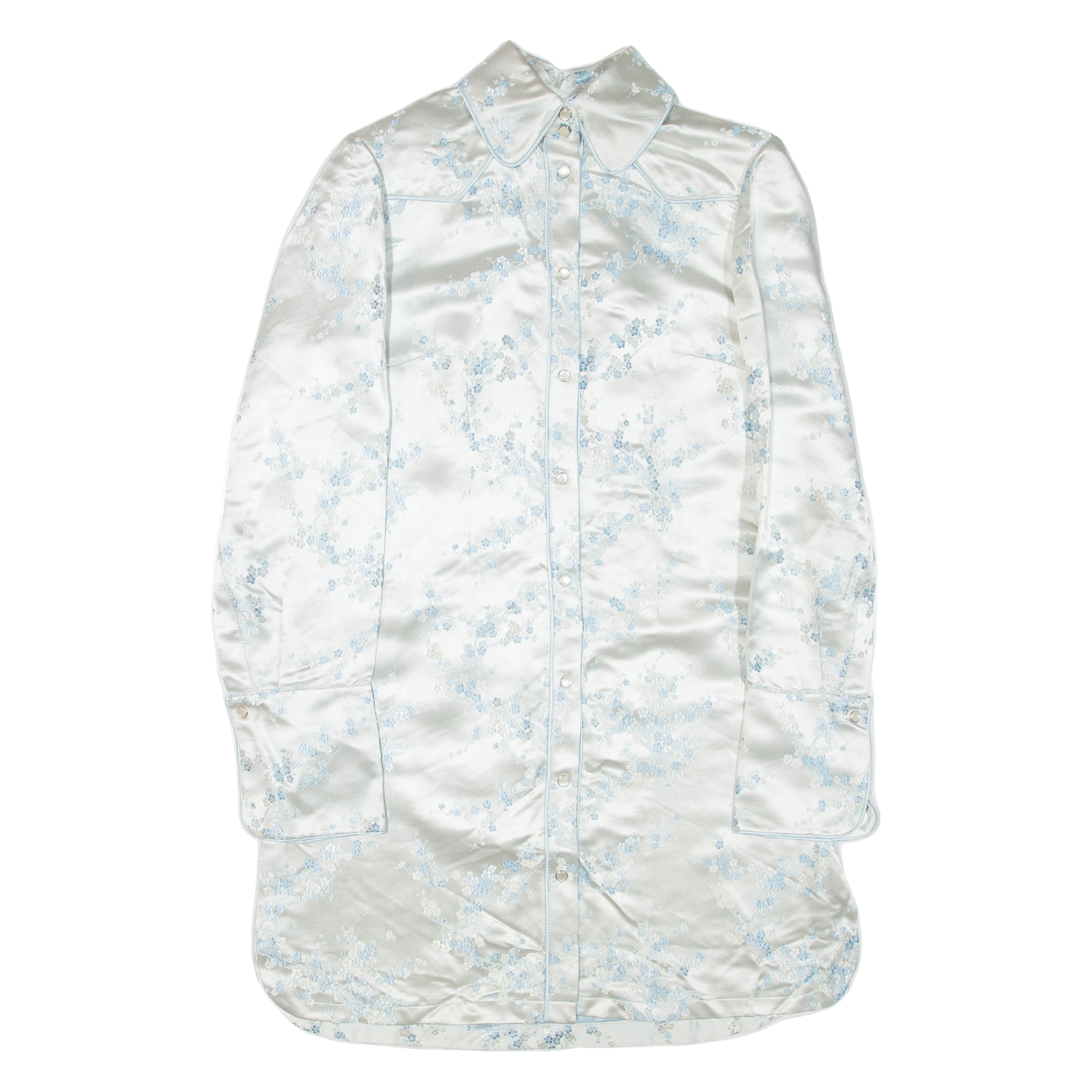 Womens Shirt Dress Grey Floral Long Sleeve Knee Length L Refurbished - N/A refurbished available on Cerqular