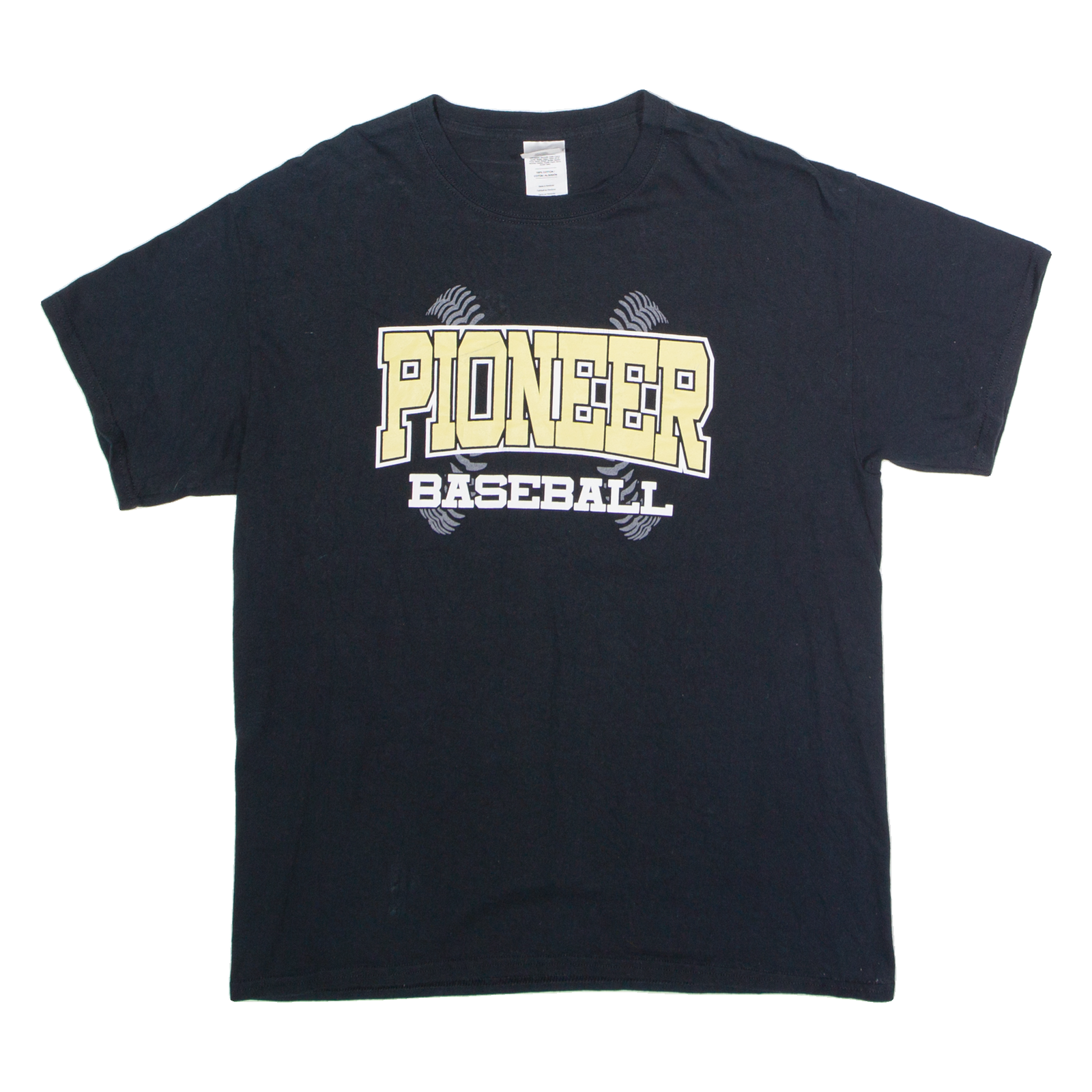 GILDAN Pioneer Baseball Mens T-Shirt Black USA Crew Neck L Refurbished - N/A refurbished available on Cerqular