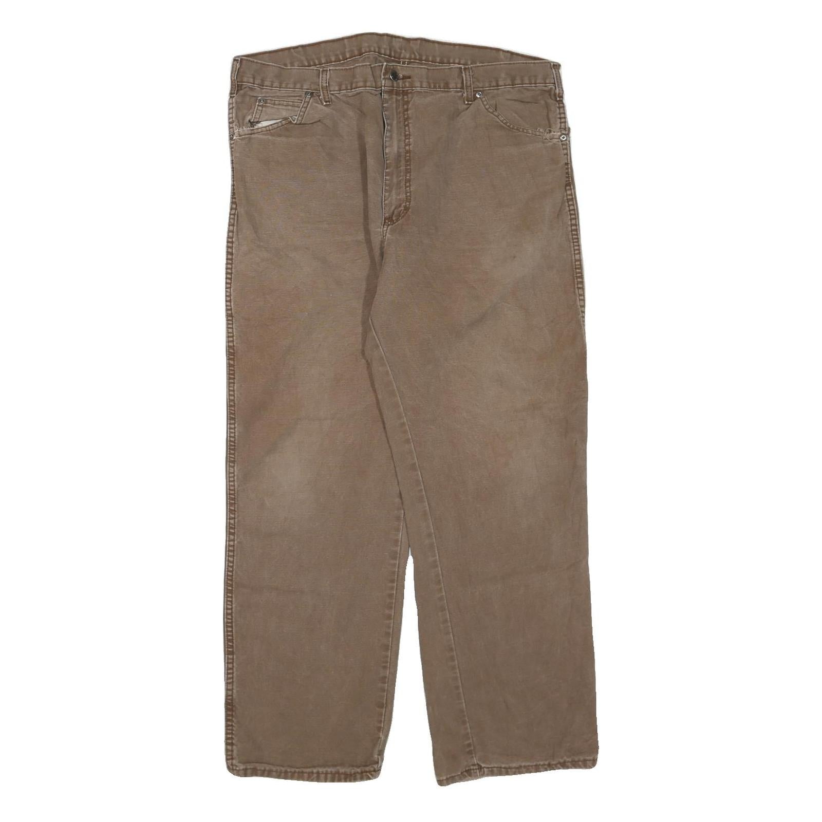 DICKIES Mens Jeans Brown Regular Straight Denim Light W40 L30 Workwear Casual Refurbished - N/A refurbished available on Cerqular
